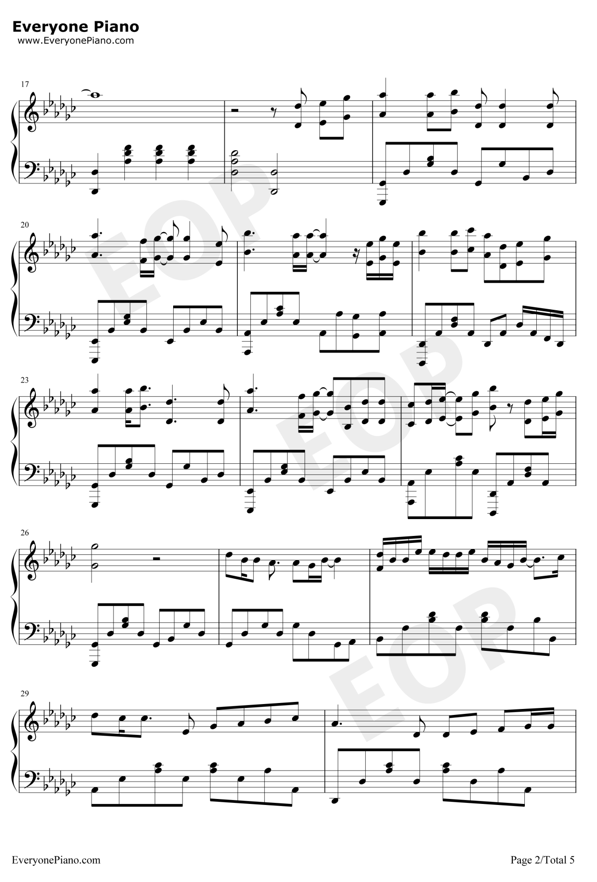 爱的勇气钢琴谱2-曲婉婷