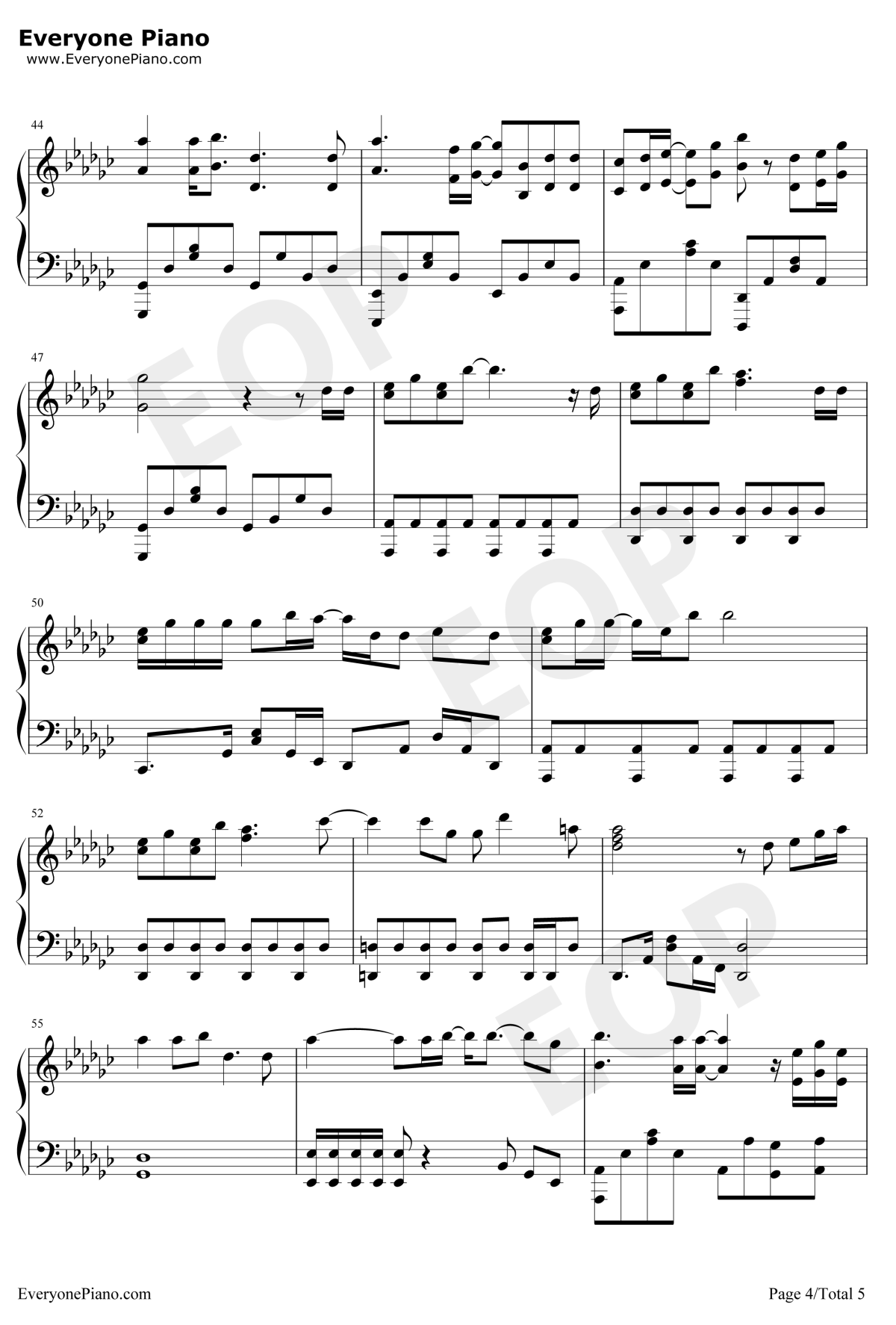 爱的勇气钢琴谱4-曲婉婷