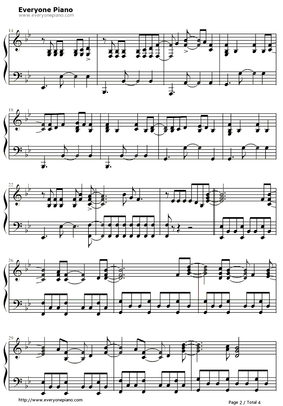 万花瞳钢琴谱2-蔡依林