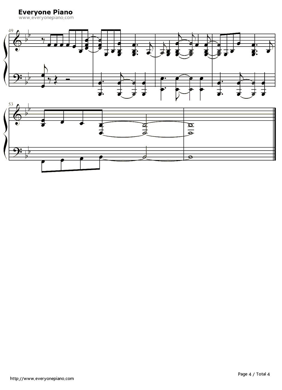 万花瞳钢琴谱4-蔡依林