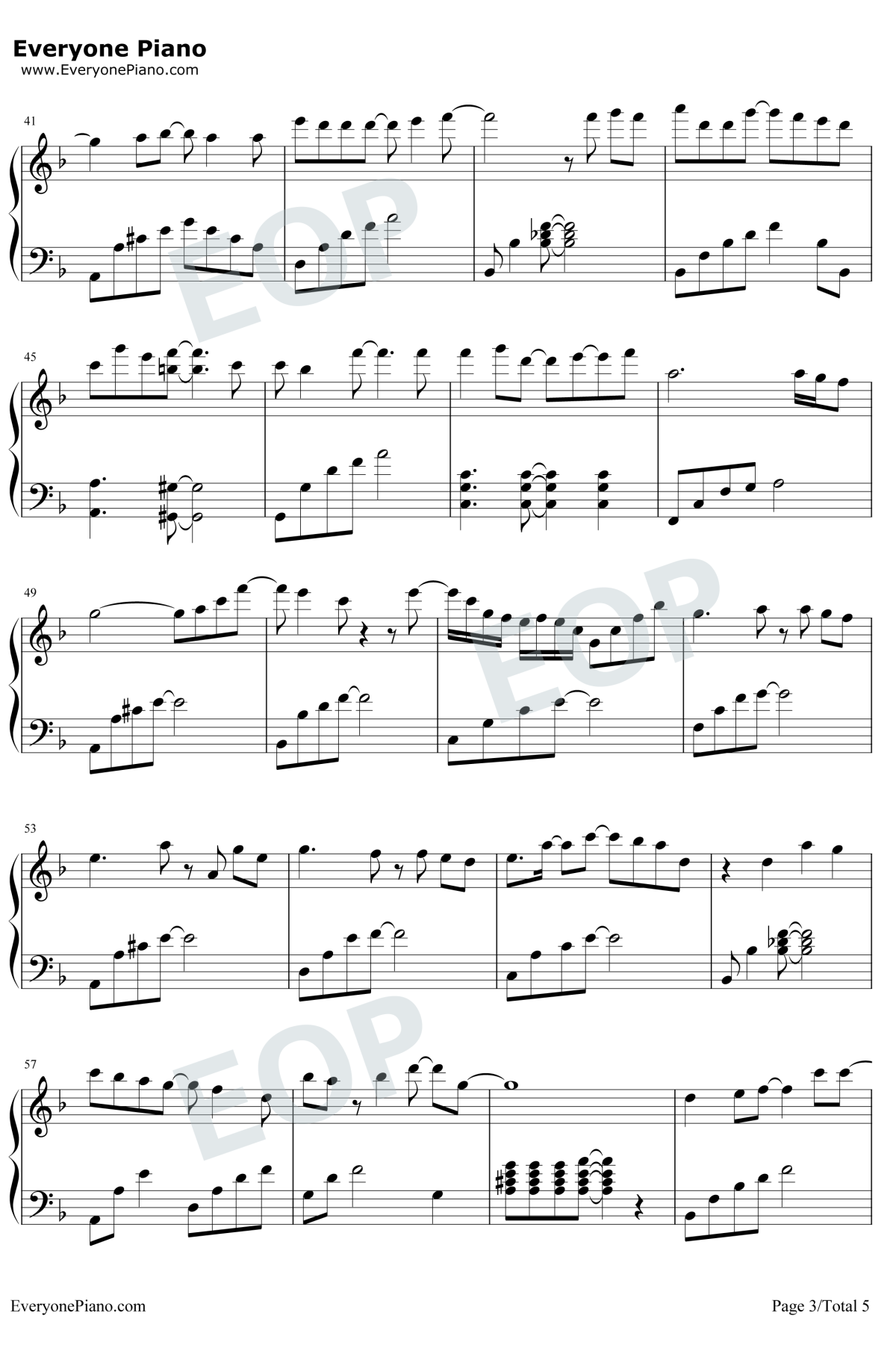 我们的爱没有错钢琴谱3-胡夏