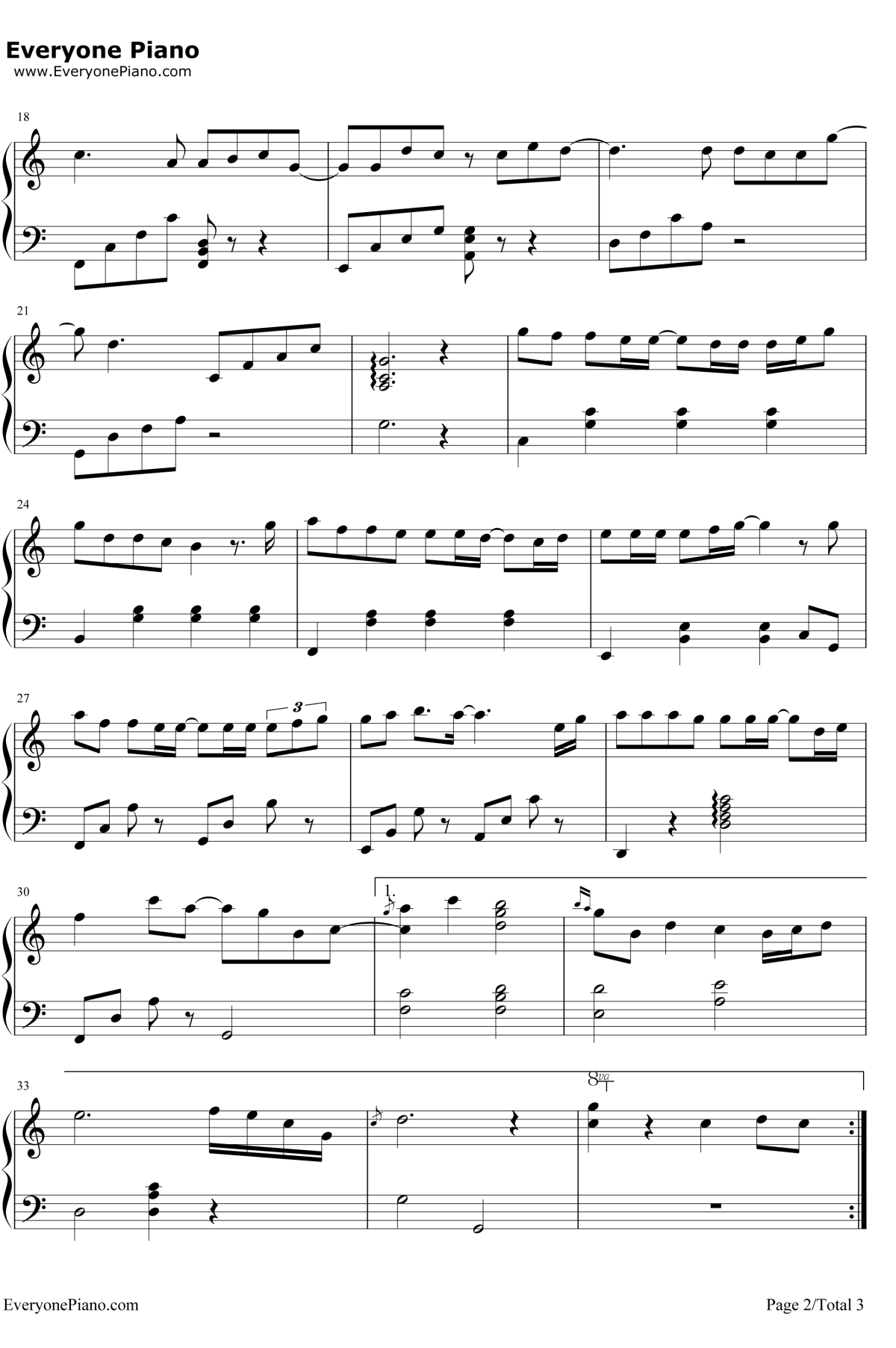 云烟成雨钢琴谱2-房东的猫