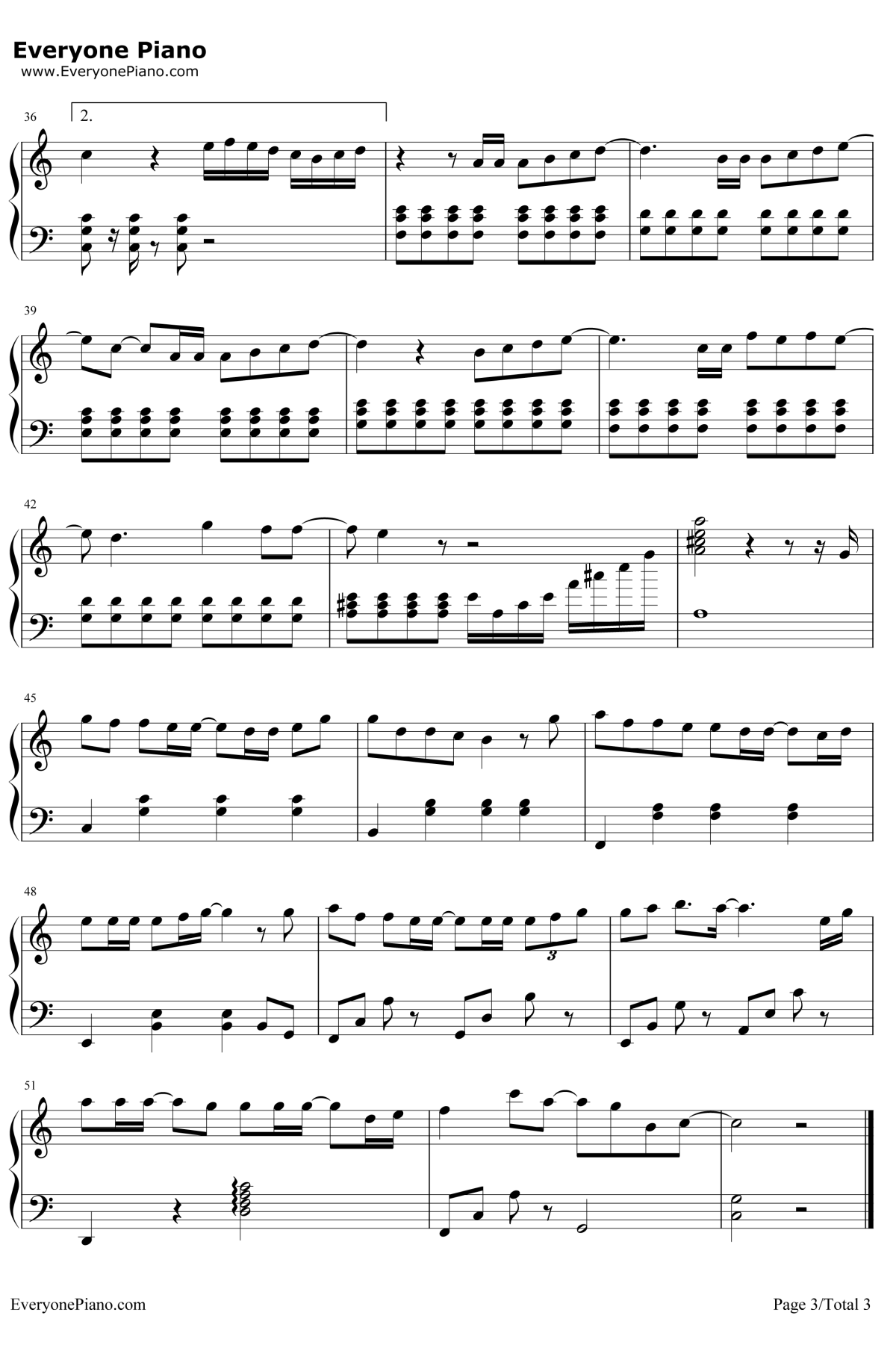 云烟成雨钢琴谱3-房东的猫