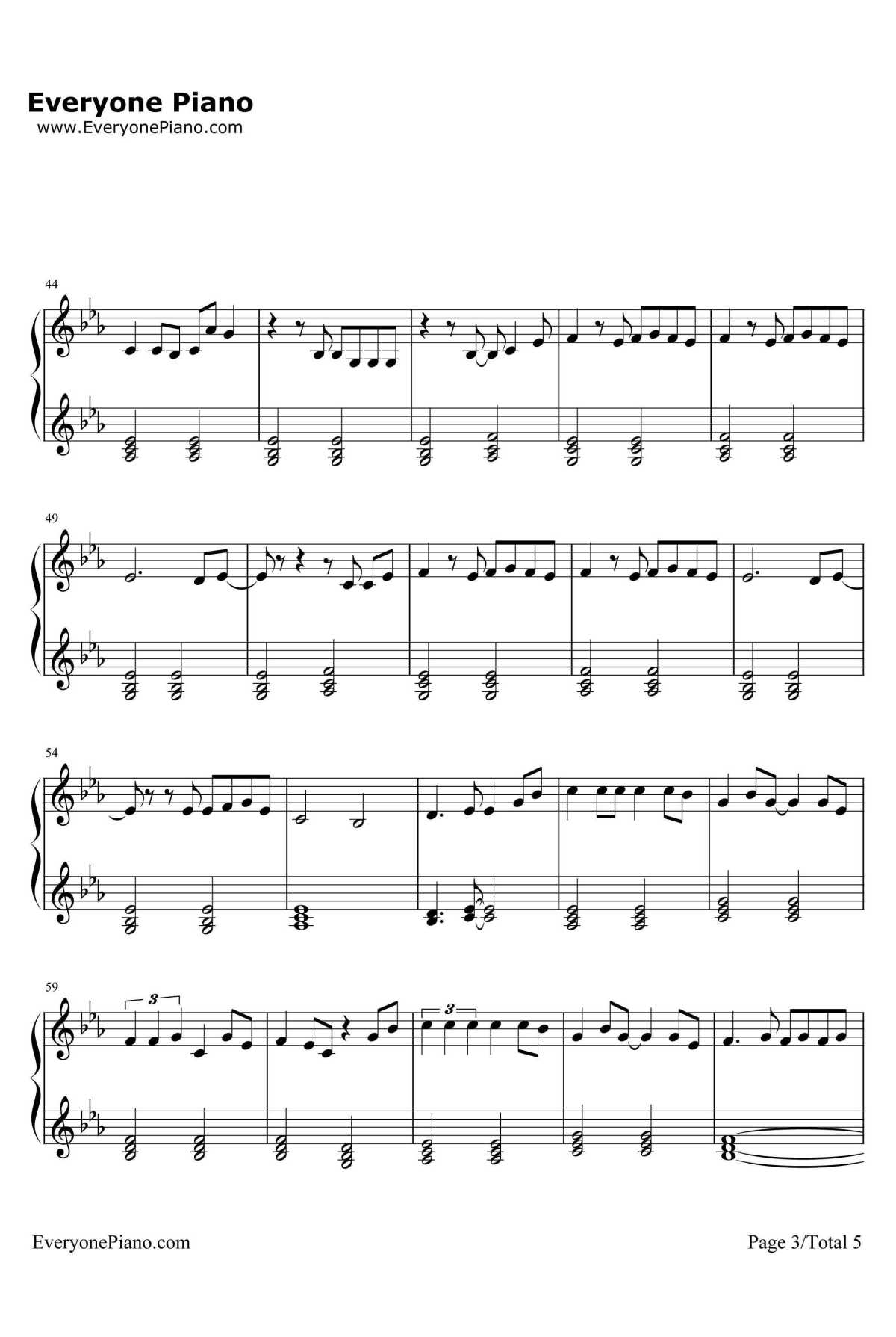 我的梦钢琴谱3-张靓颖