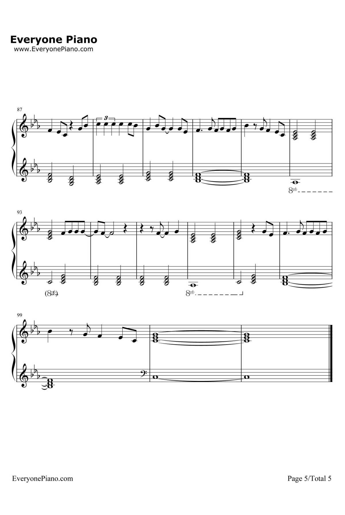 我的梦钢琴谱5-张靓颖