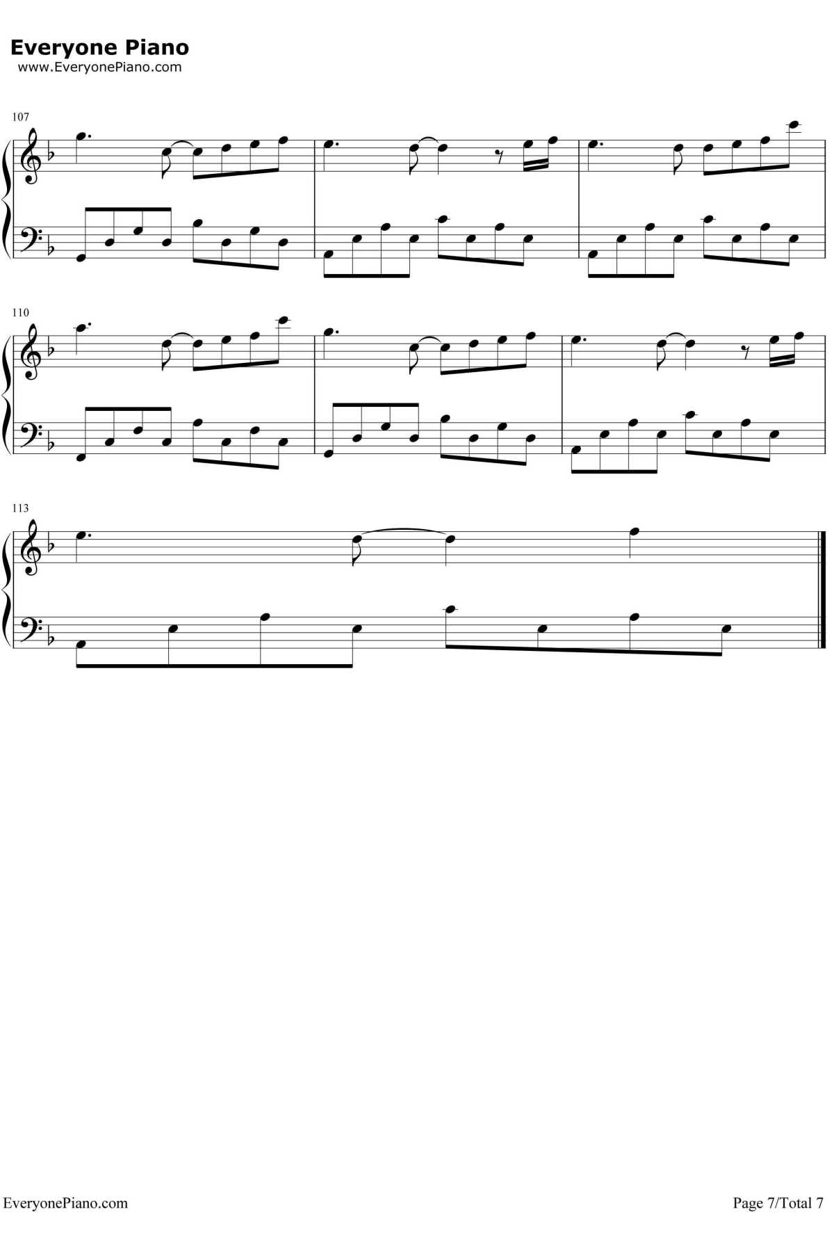 多幸运钢琴谱7-韩安旭