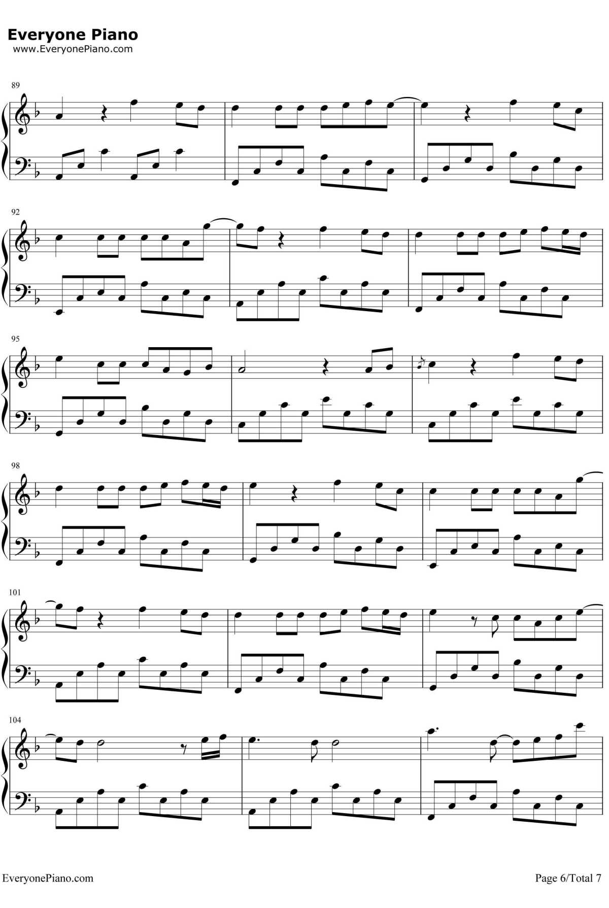 多幸运钢琴谱6-韩安旭