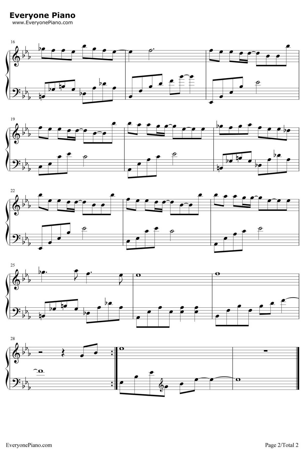 很好钢琴谱2-孙燕姿