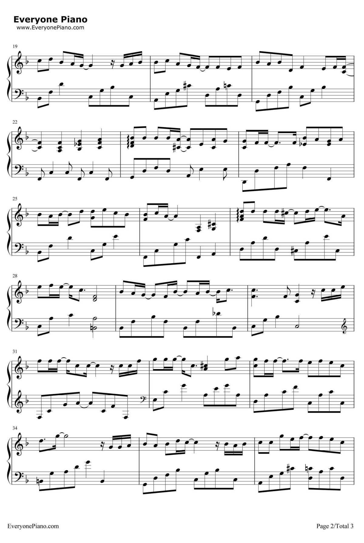 那些年钢琴谱2-胡夏