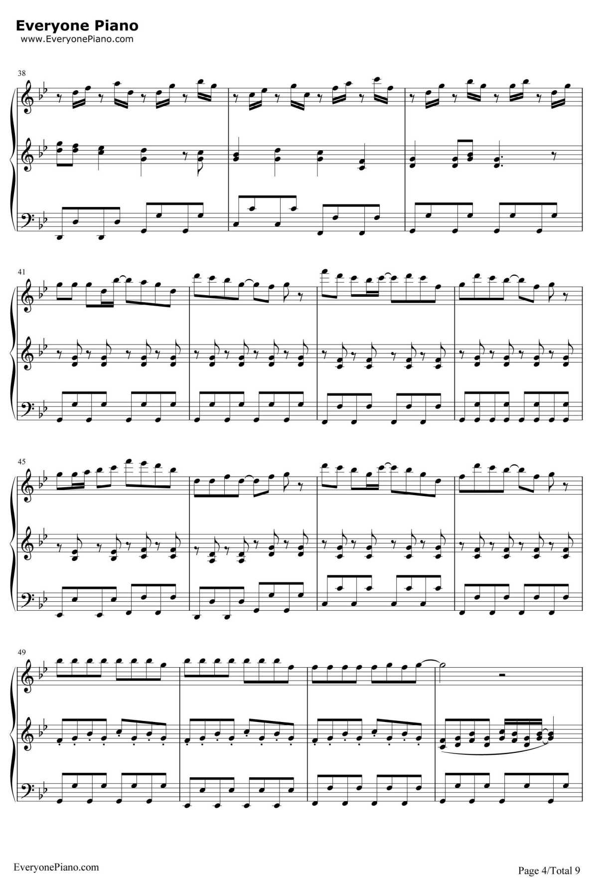 小苹果钢琴谱3-筷子兄弟