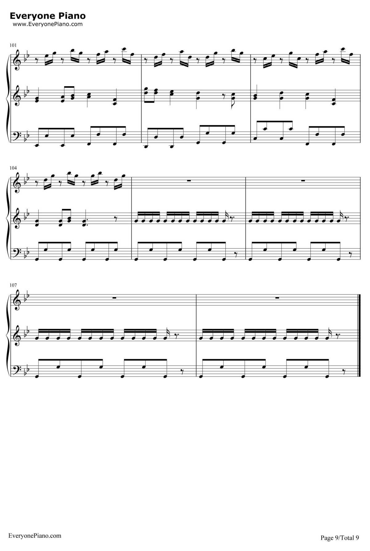 小苹果钢琴谱8-筷子兄弟