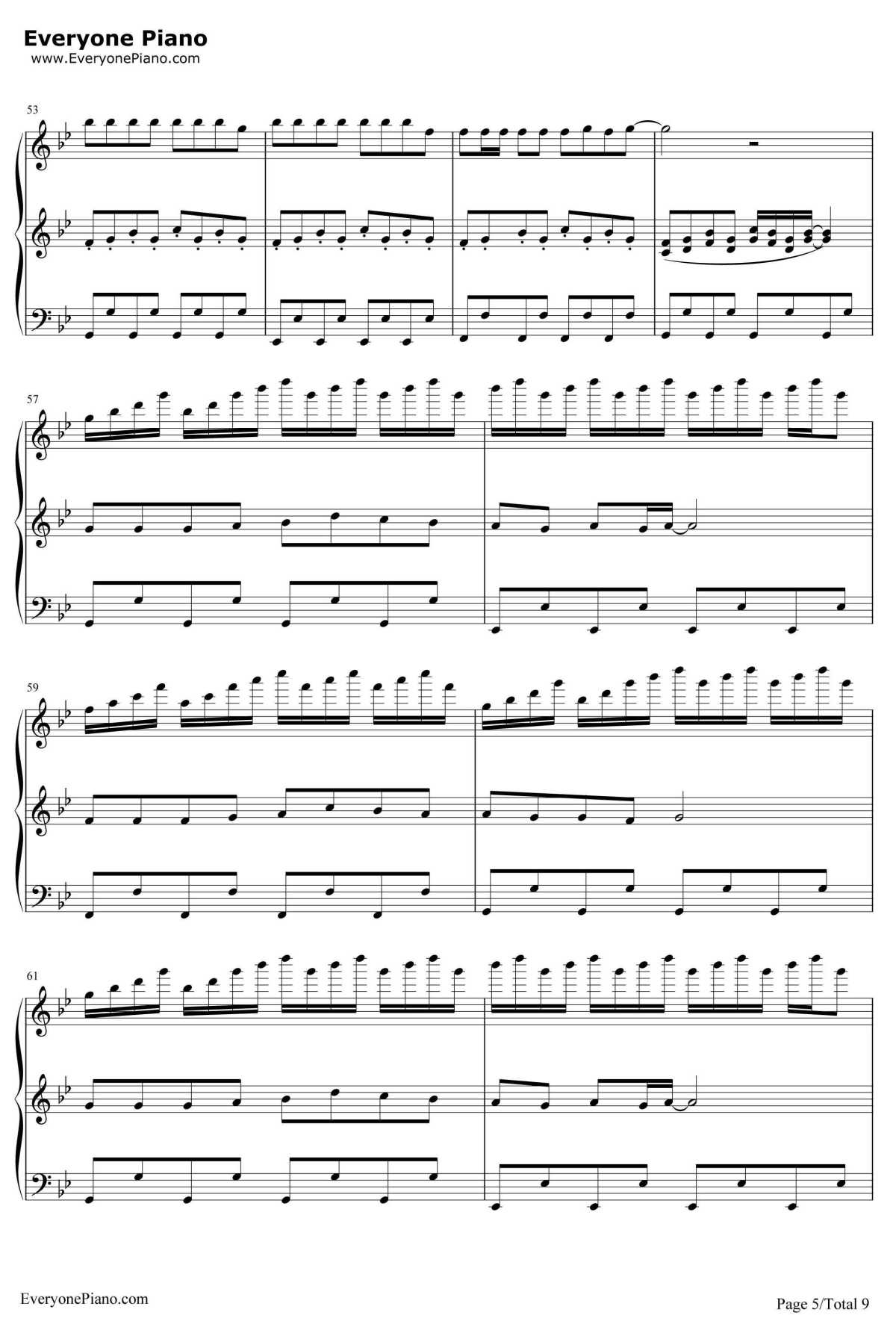 小苹果钢琴谱4-筷子兄弟