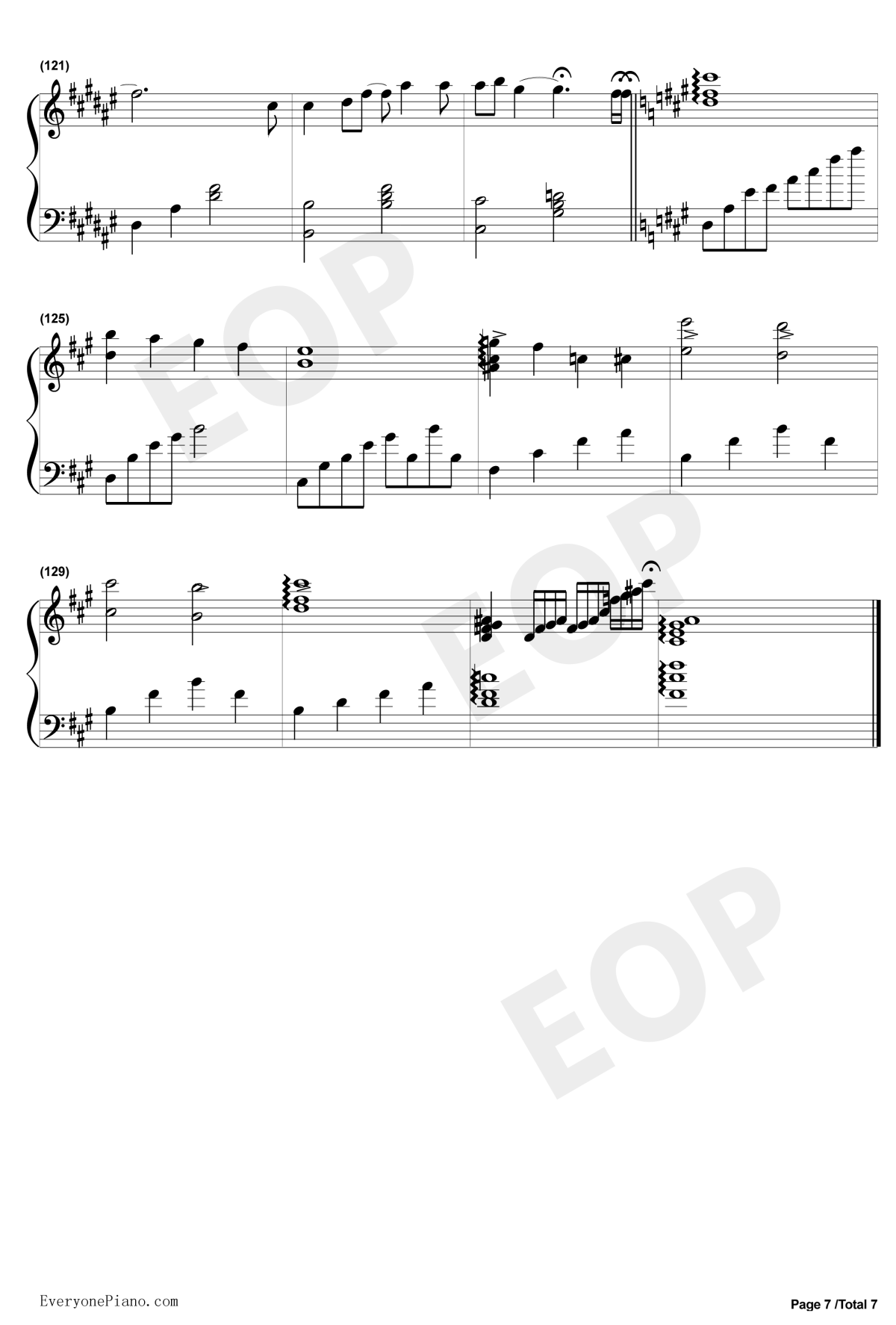 爱的回归线钢琴谱7-陈韵若