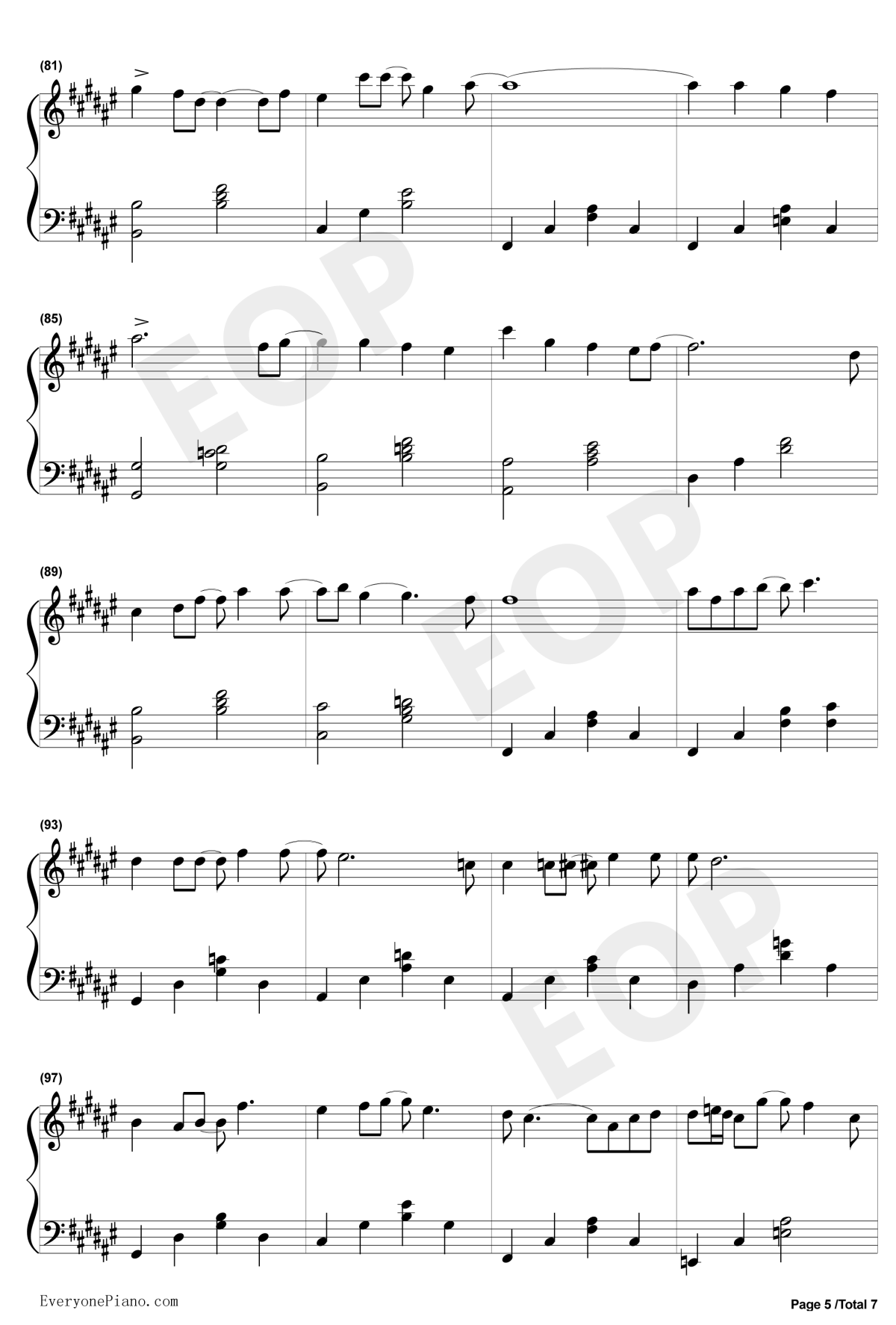 爱的回归线钢琴谱5-陈韵若