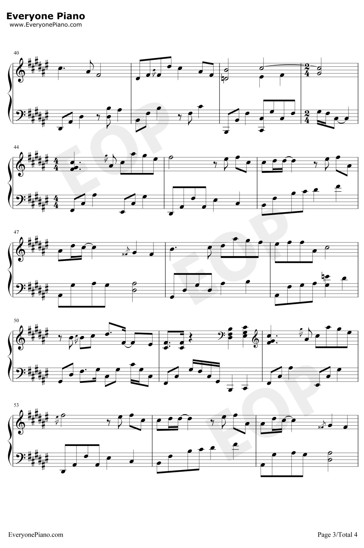 无关钢琴谱3-周深