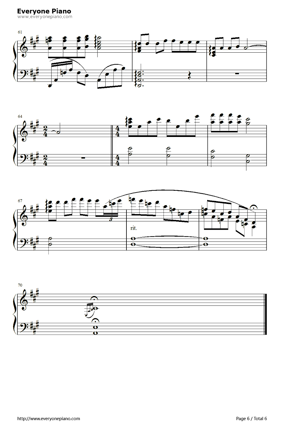 一生有你钢琴谱6-水木年华