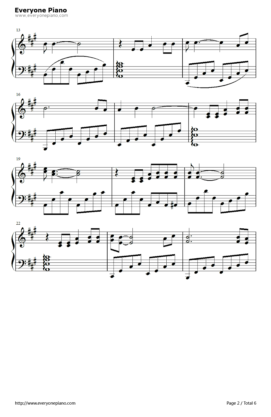 一生有你钢琴谱2-水木年华