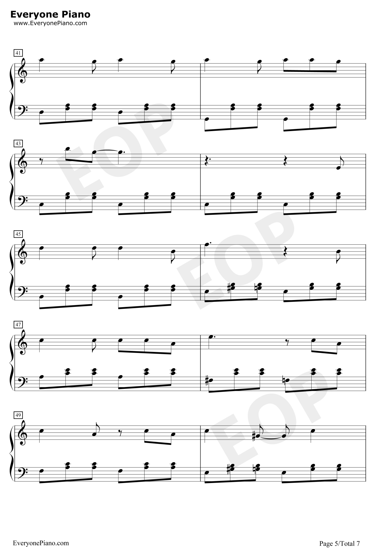 我要我们在一起钢琴谱5-范晓萱