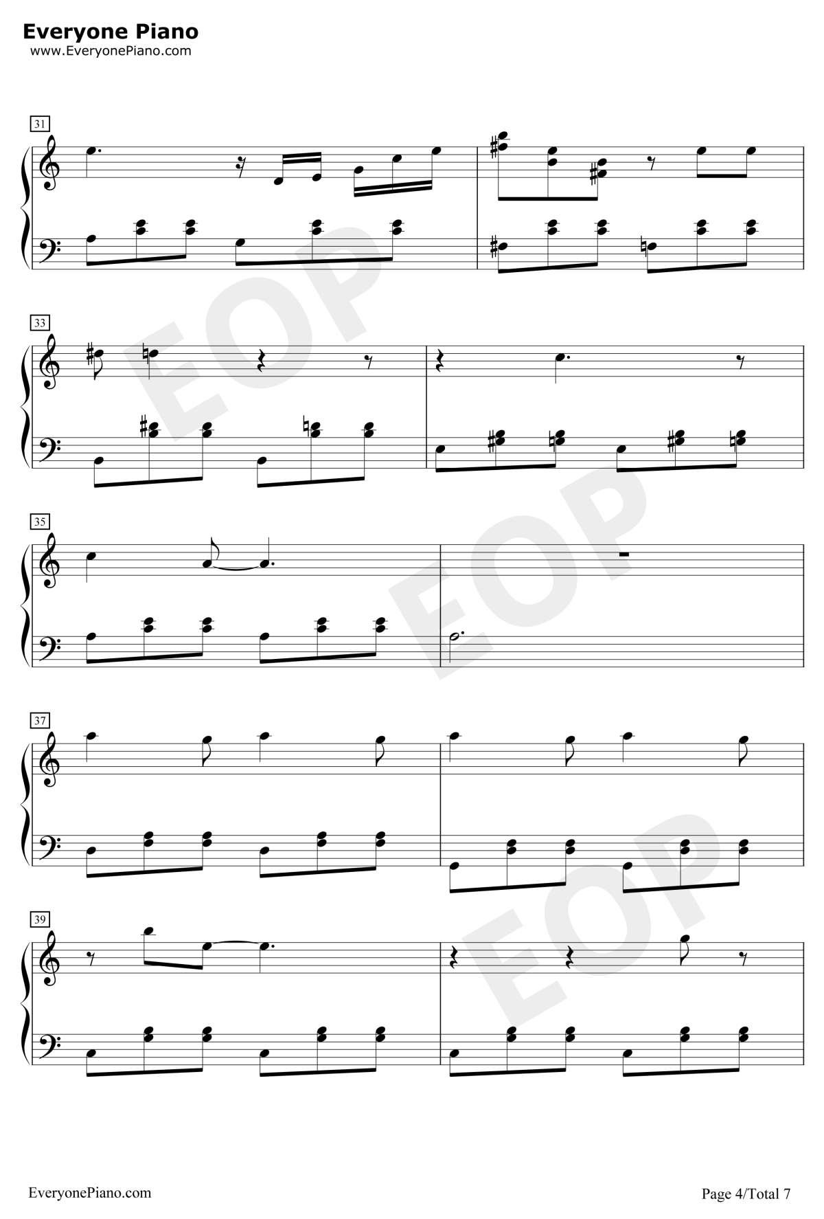 我要我们在一起钢琴谱4-范晓萱