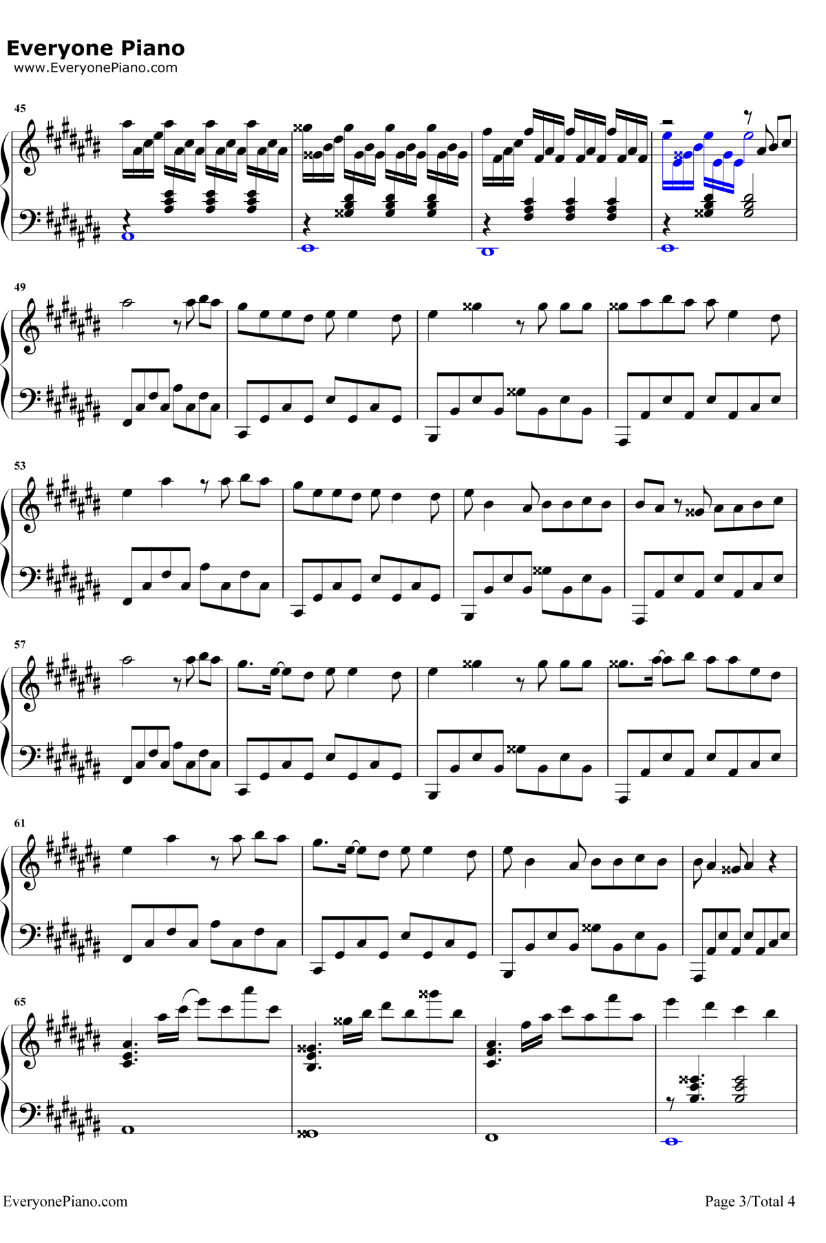 易燃易爆炸钢琴谱3-华晨宇