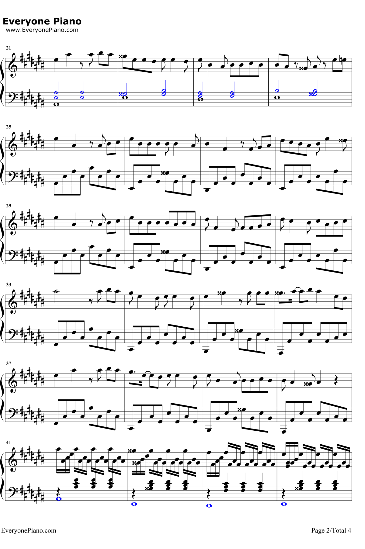 易燃易爆炸钢琴谱2-华晨宇