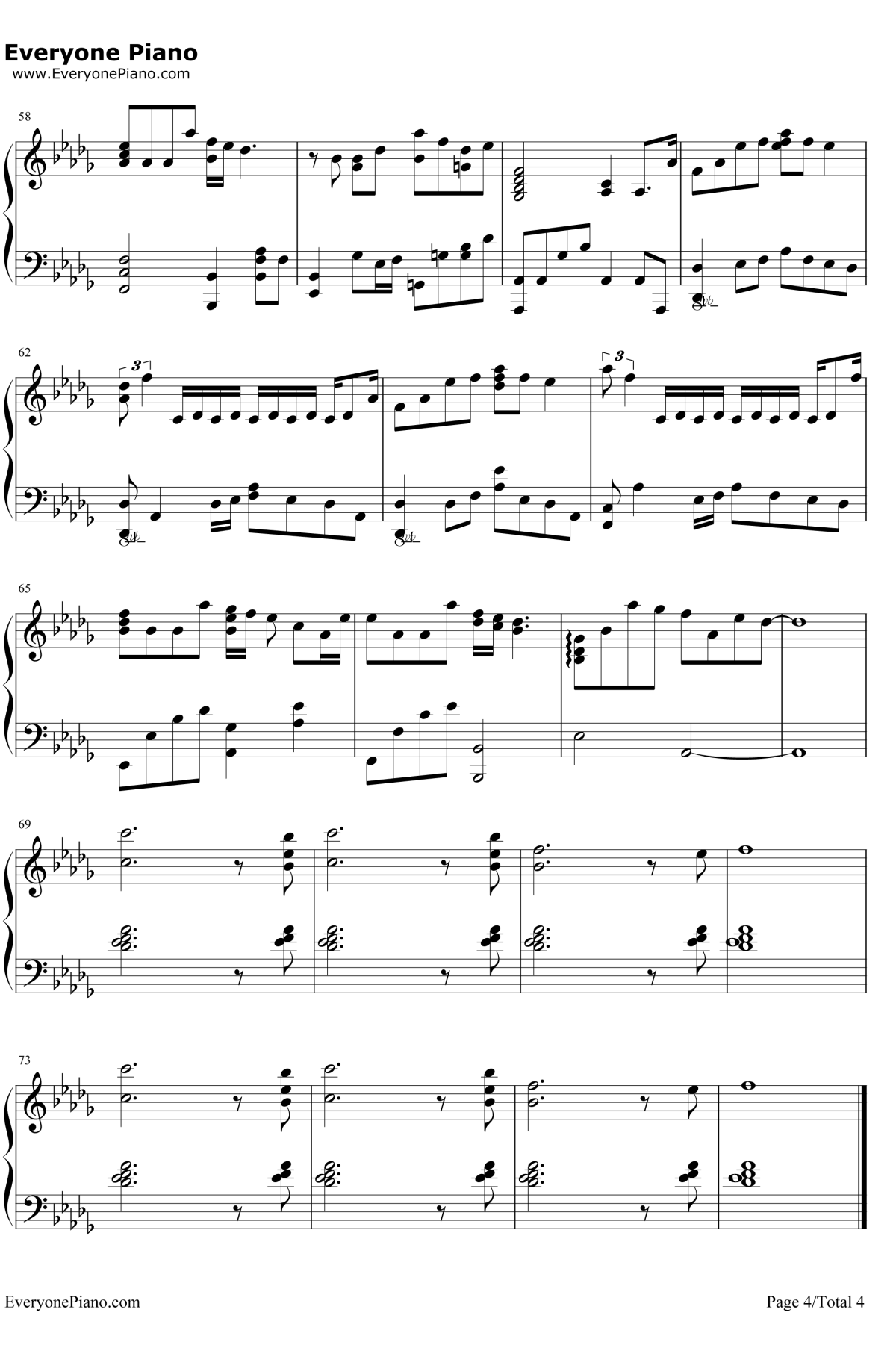 灵魂伴侣钢琴谱4-田馥甄