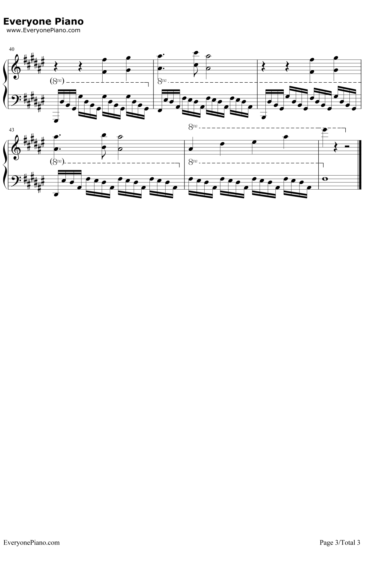 浓情淡如你钢琴谱3-周深