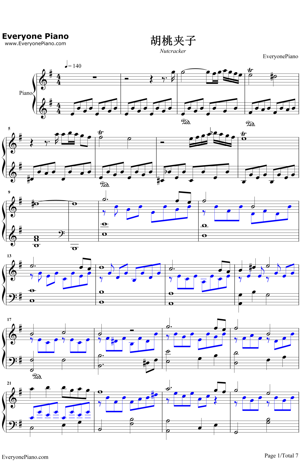 胡桃夹子钢琴谱1-张碧晨