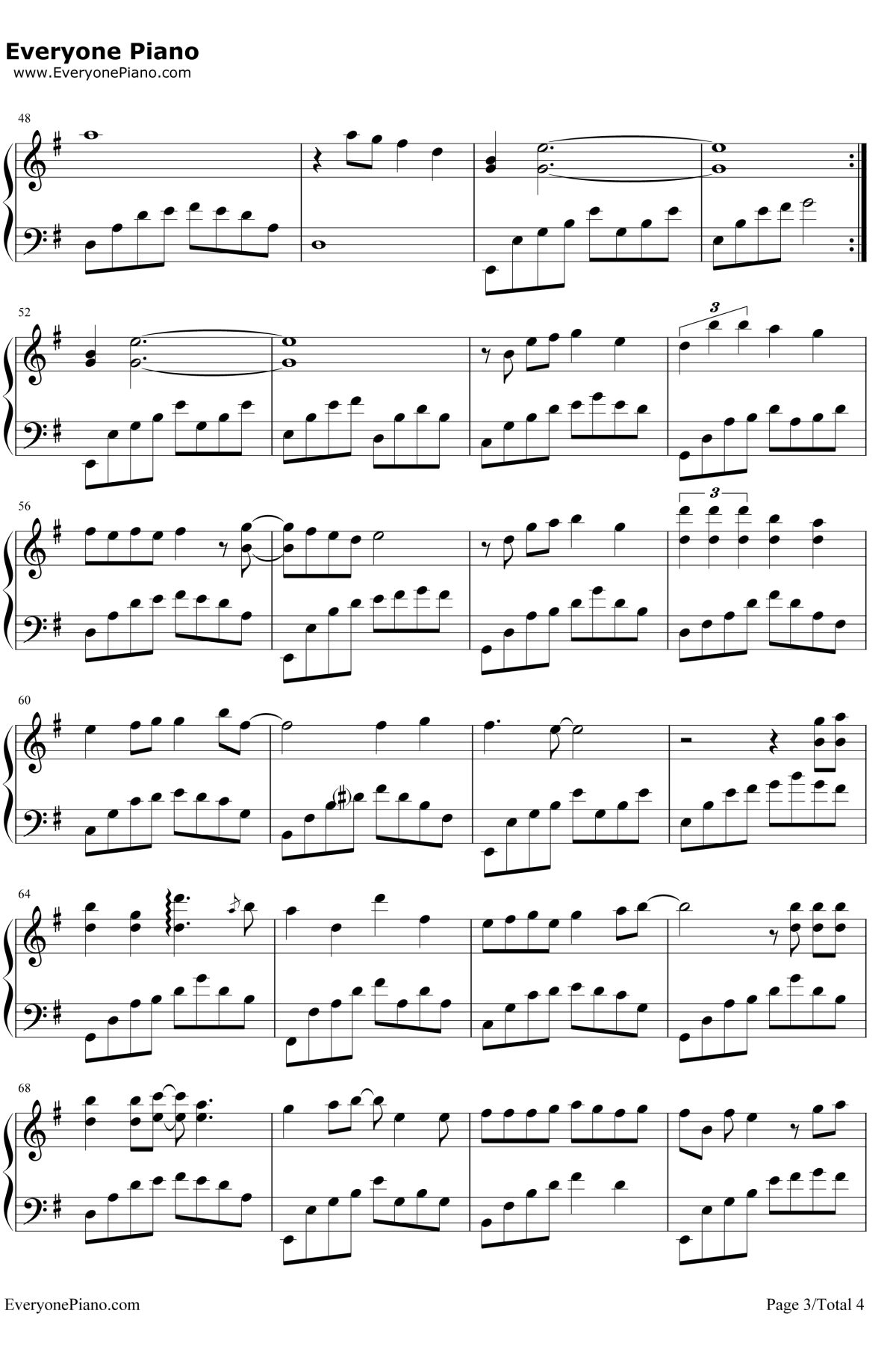 魔鬼中的天使钢琴谱3-田馥甄