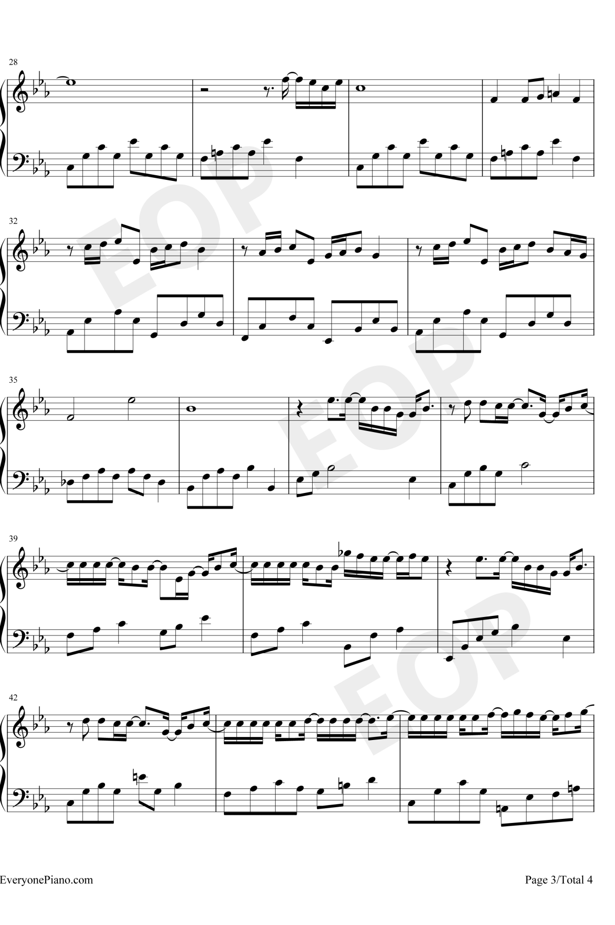 不搭钢琴谱3-李荣浩