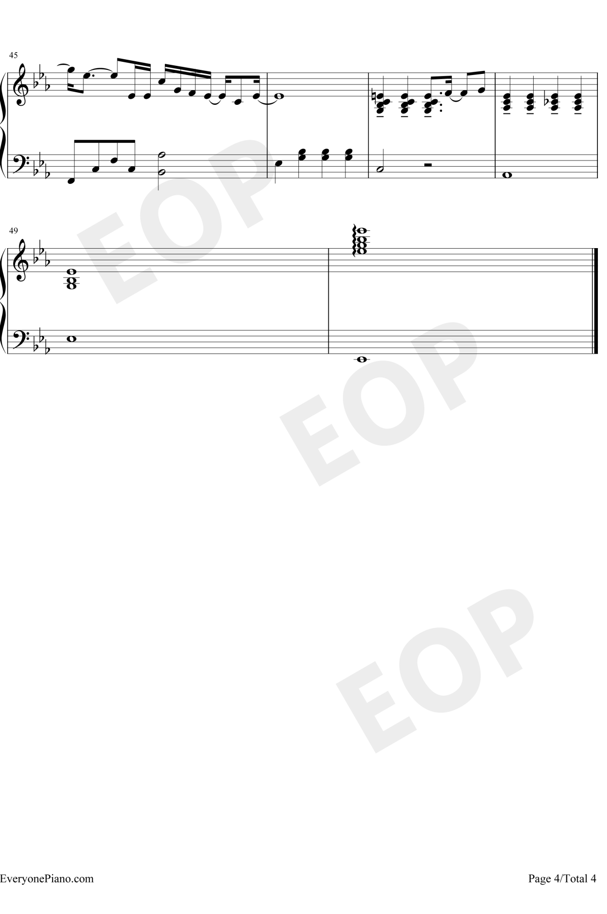 不搭钢琴谱4-李荣浩