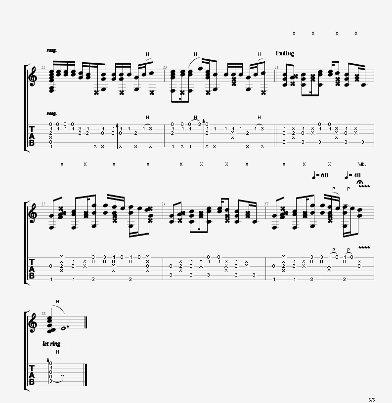 巴啦啦小魔仙指弹吉他谱3