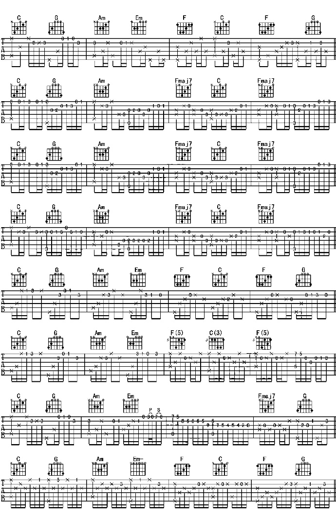 卡农指弹吉他谱2