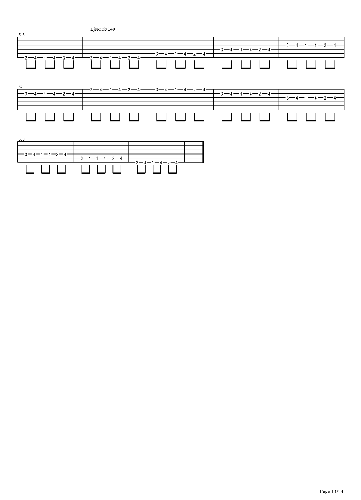 电吉他练习谱《704 exercises for guitar, 1-96 - Exercises 97-140》