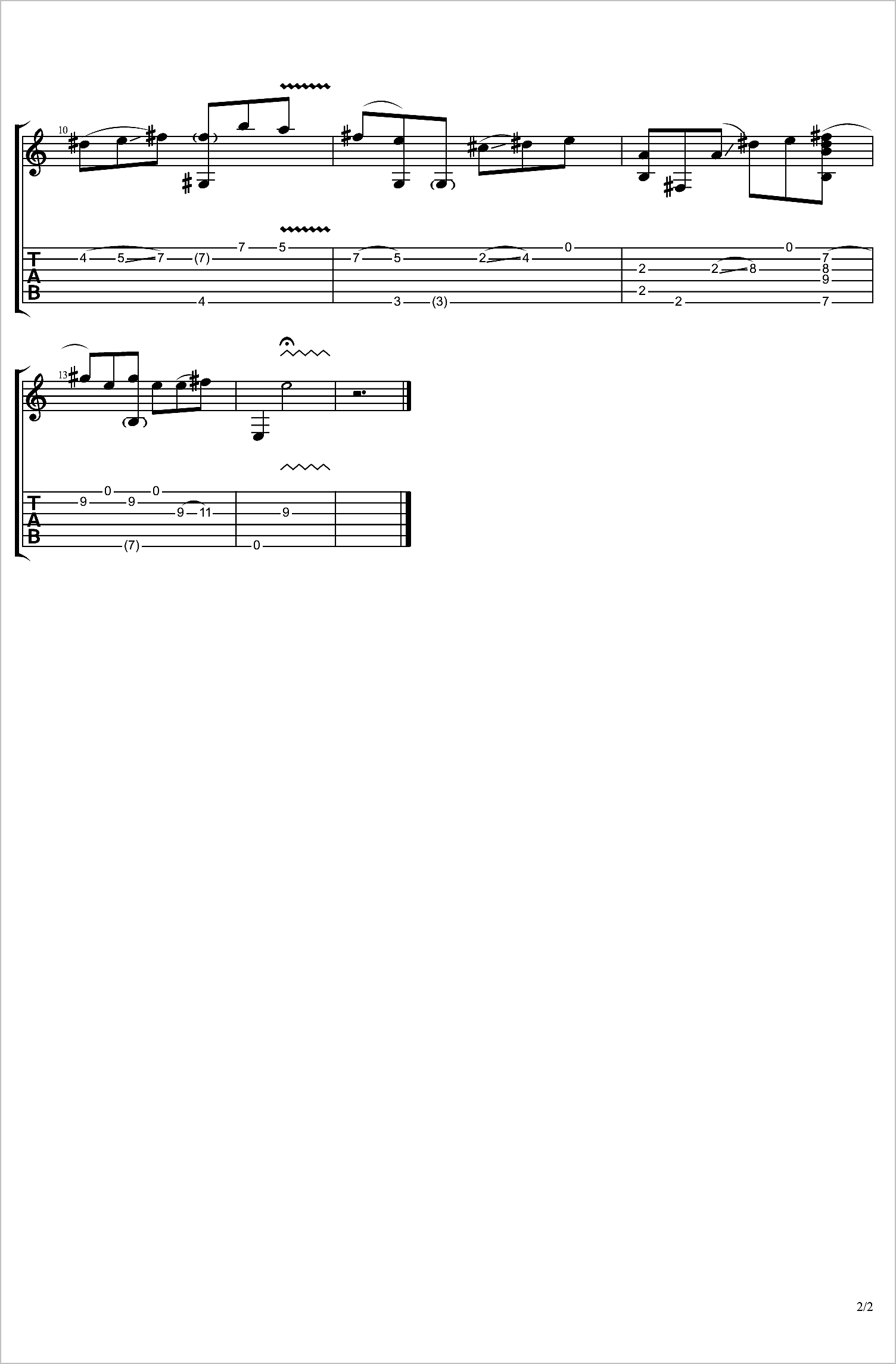 喜欢你指弹吉他谱2-希林娜依高