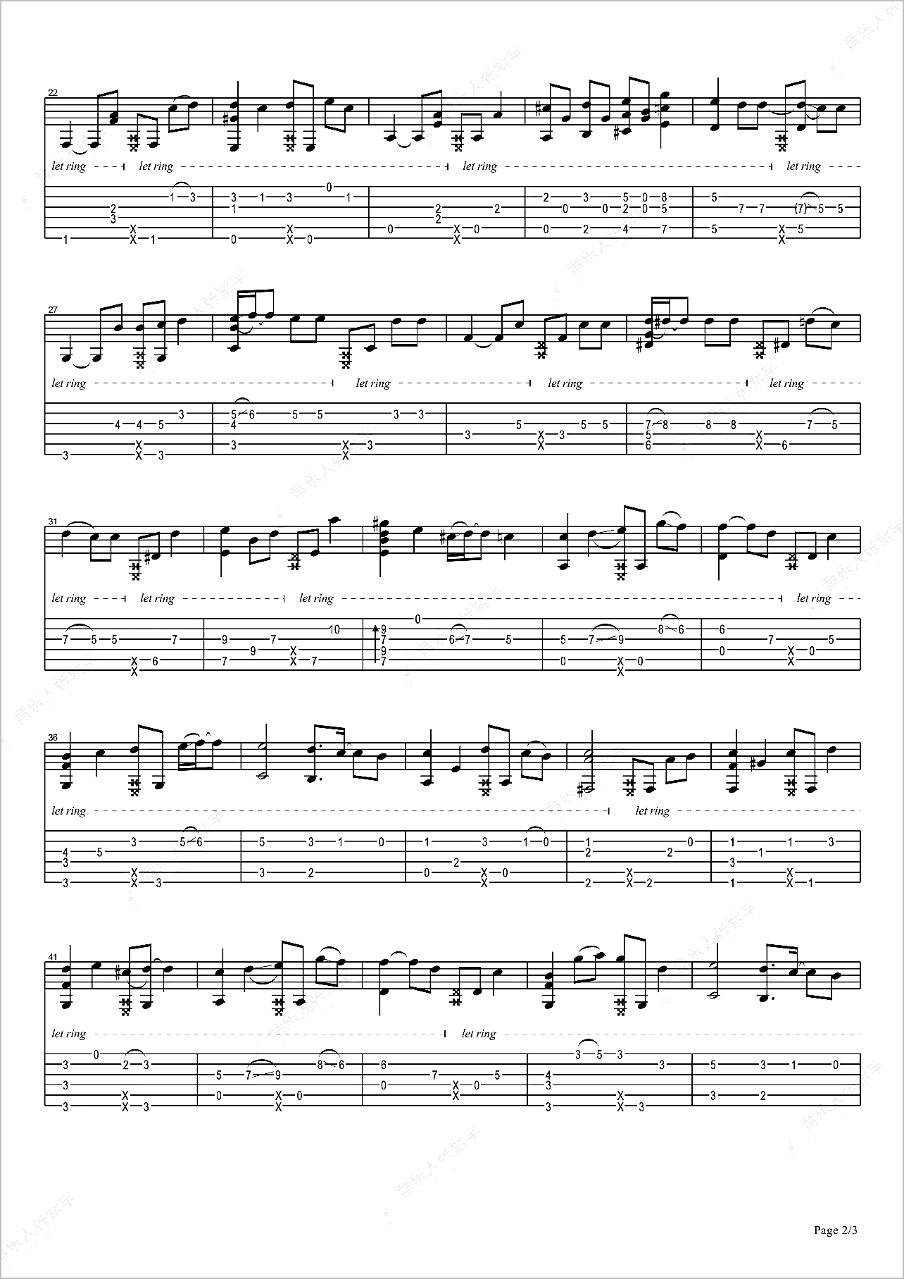 黑色毛衣指弹吉他谱2-周杰伦