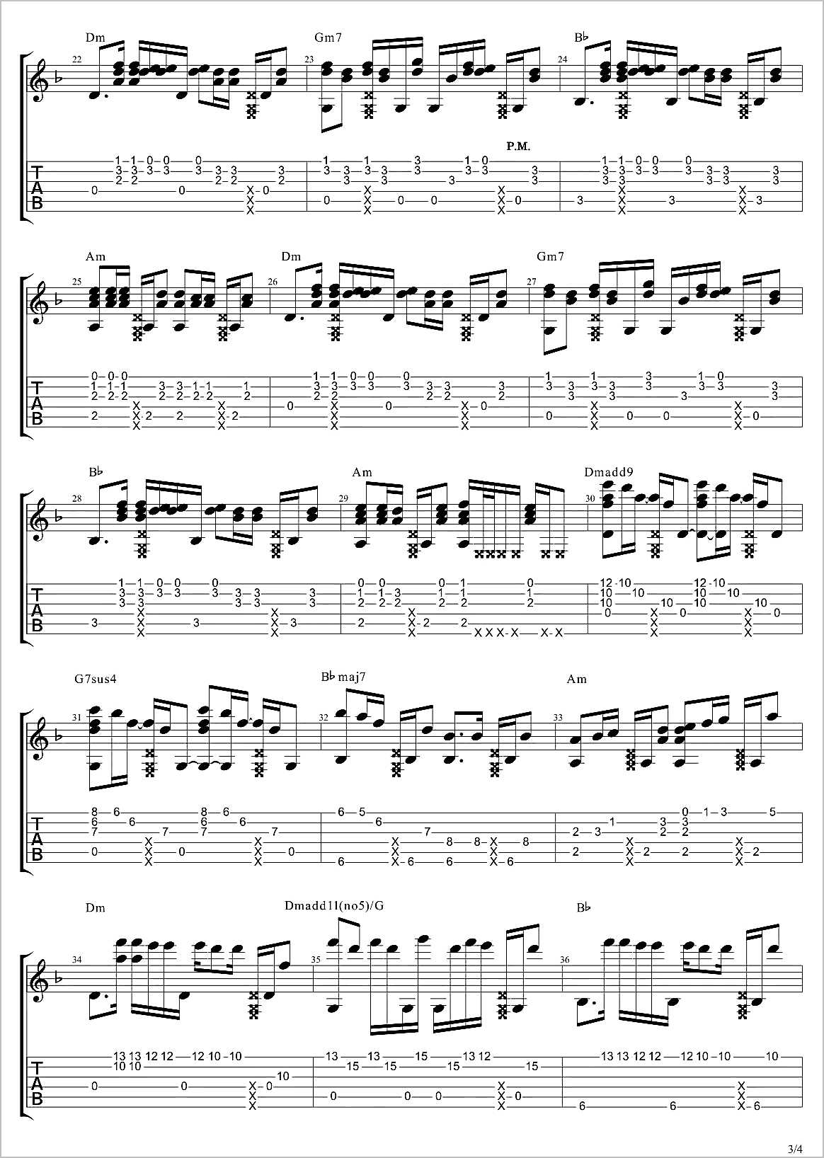 无心快语指弹吉他谱3-李森茂