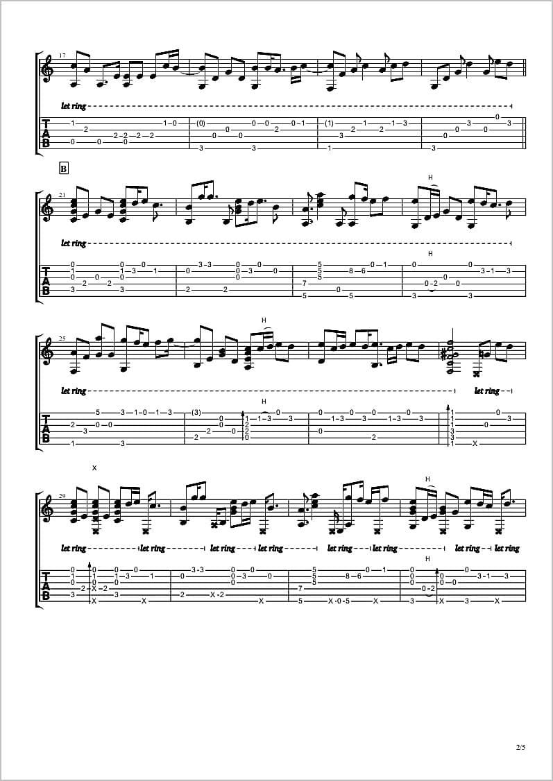 可惜没如果指弹吉他谱2-林俊杰