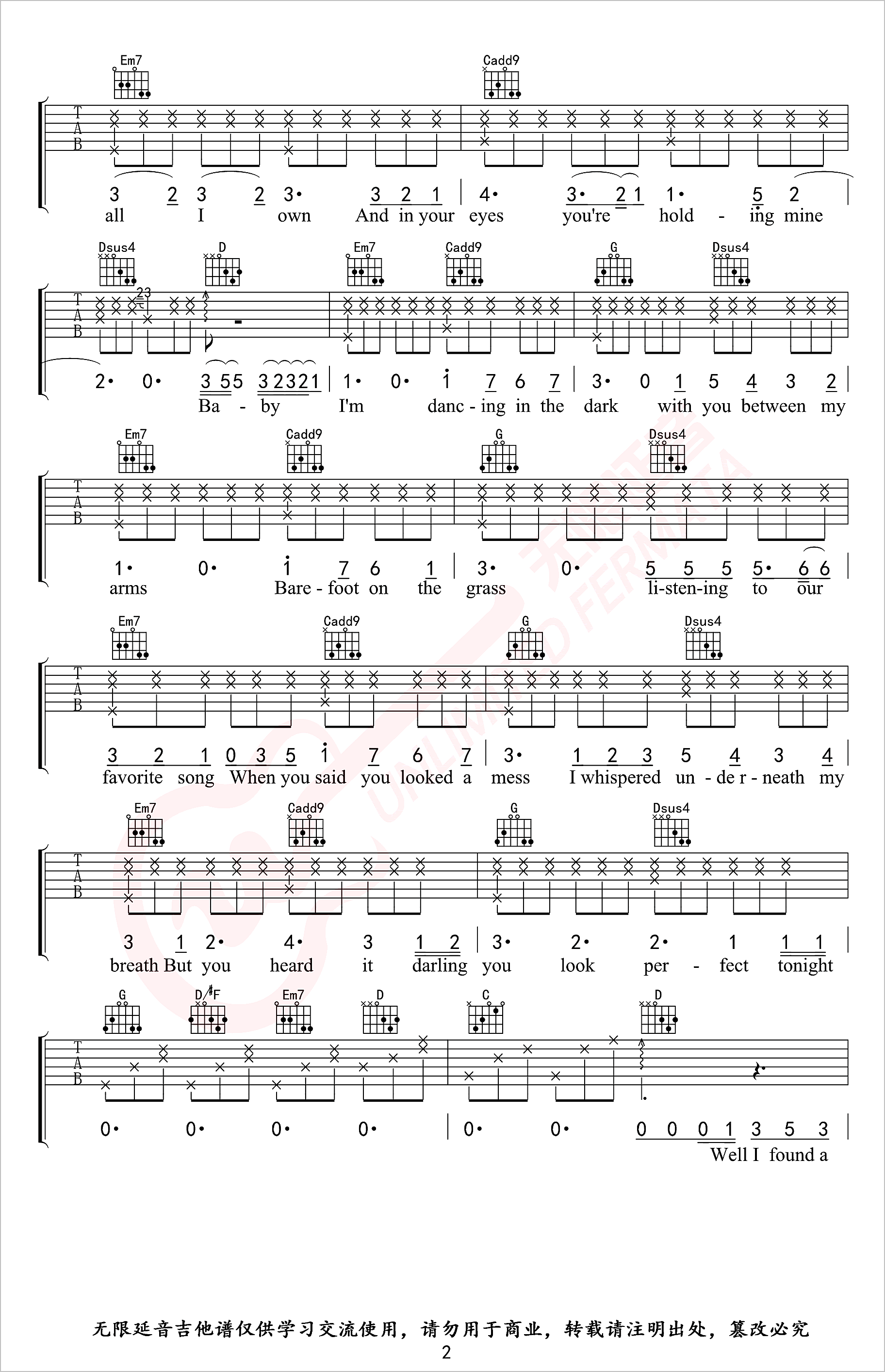 Perfect吉他谱2-Ed-Sheeran