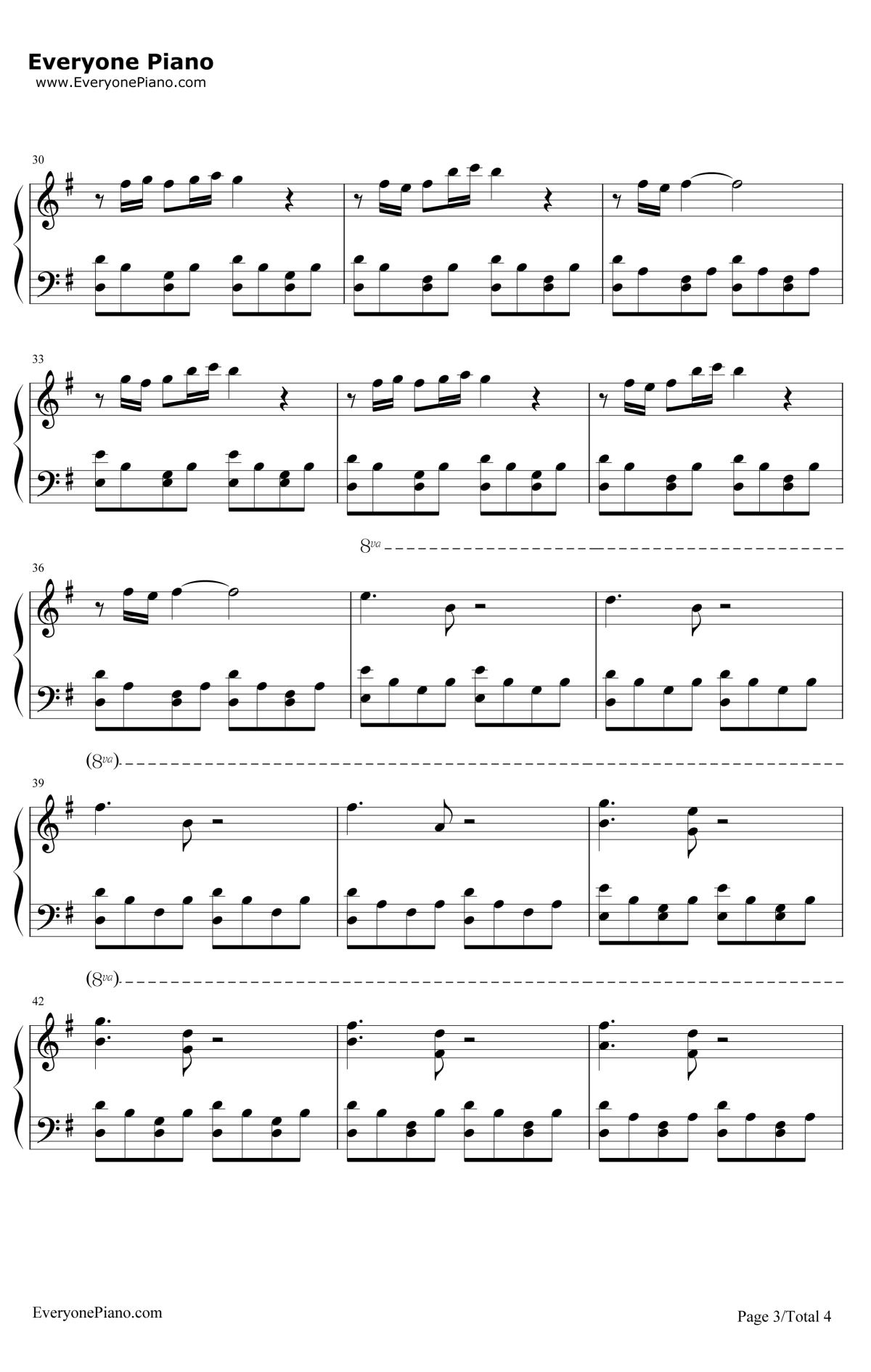 天使爱美丽钢琴谱3