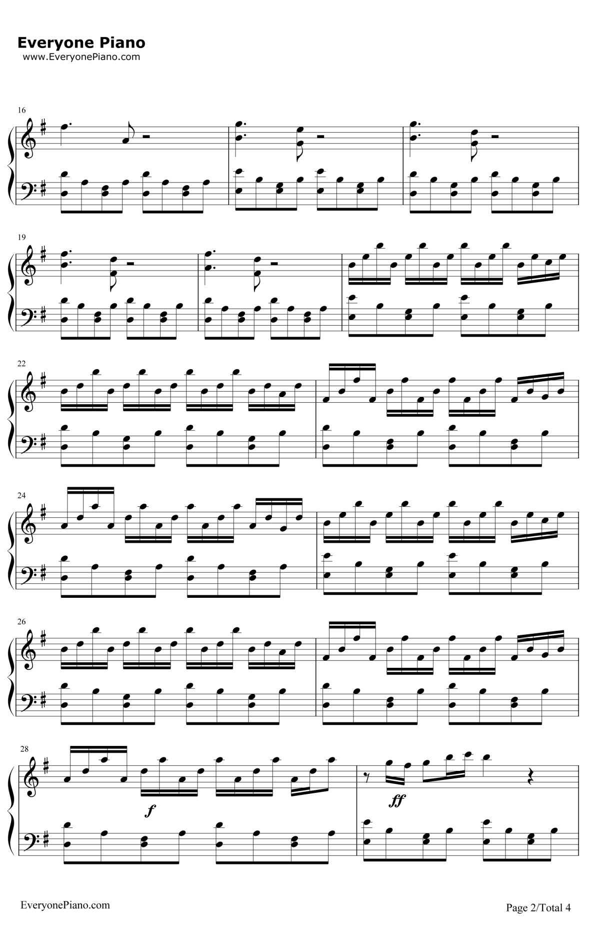 天使爱美丽钢琴谱2