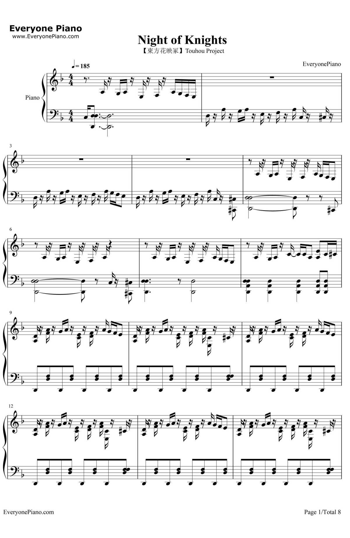 Night Of Knights钢琴谱1