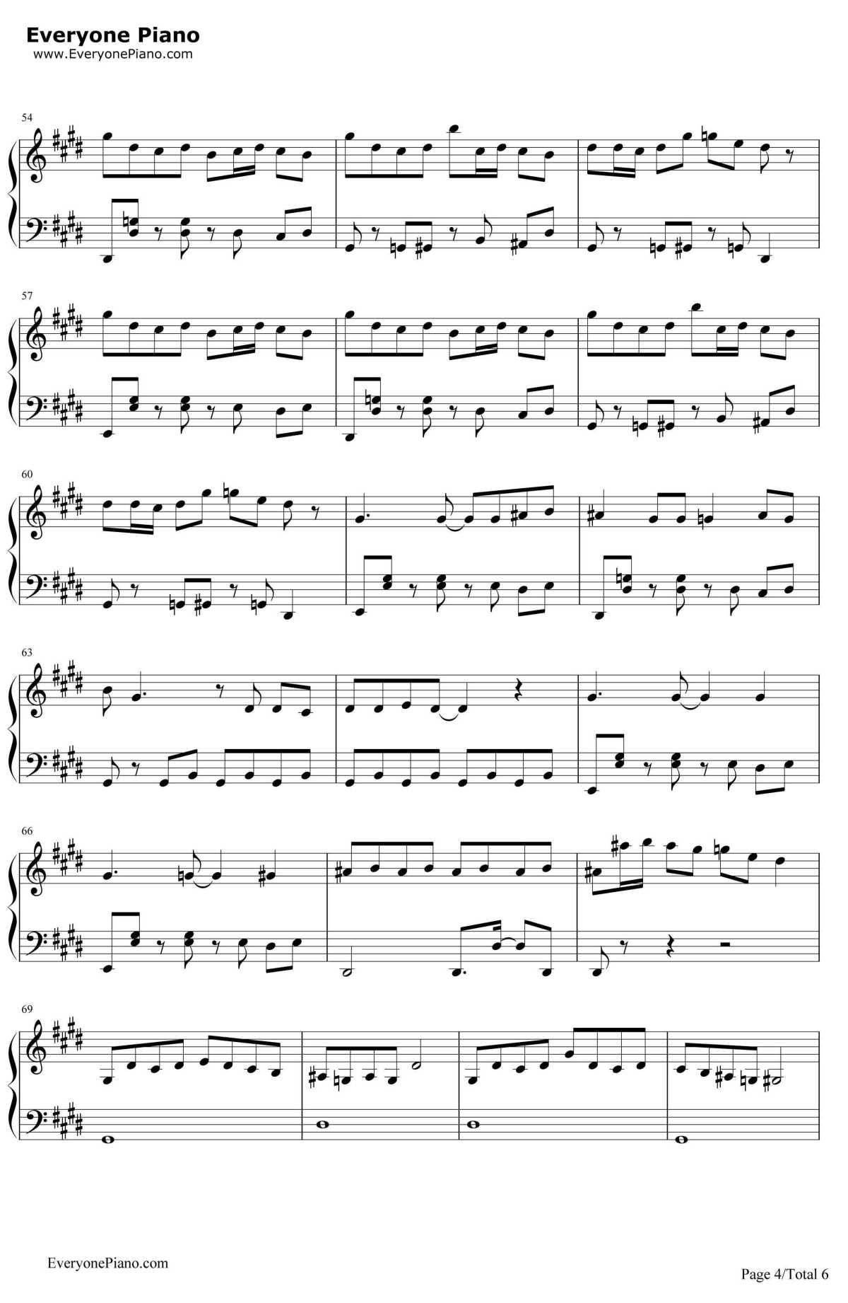 人生游戏钢琴谱4