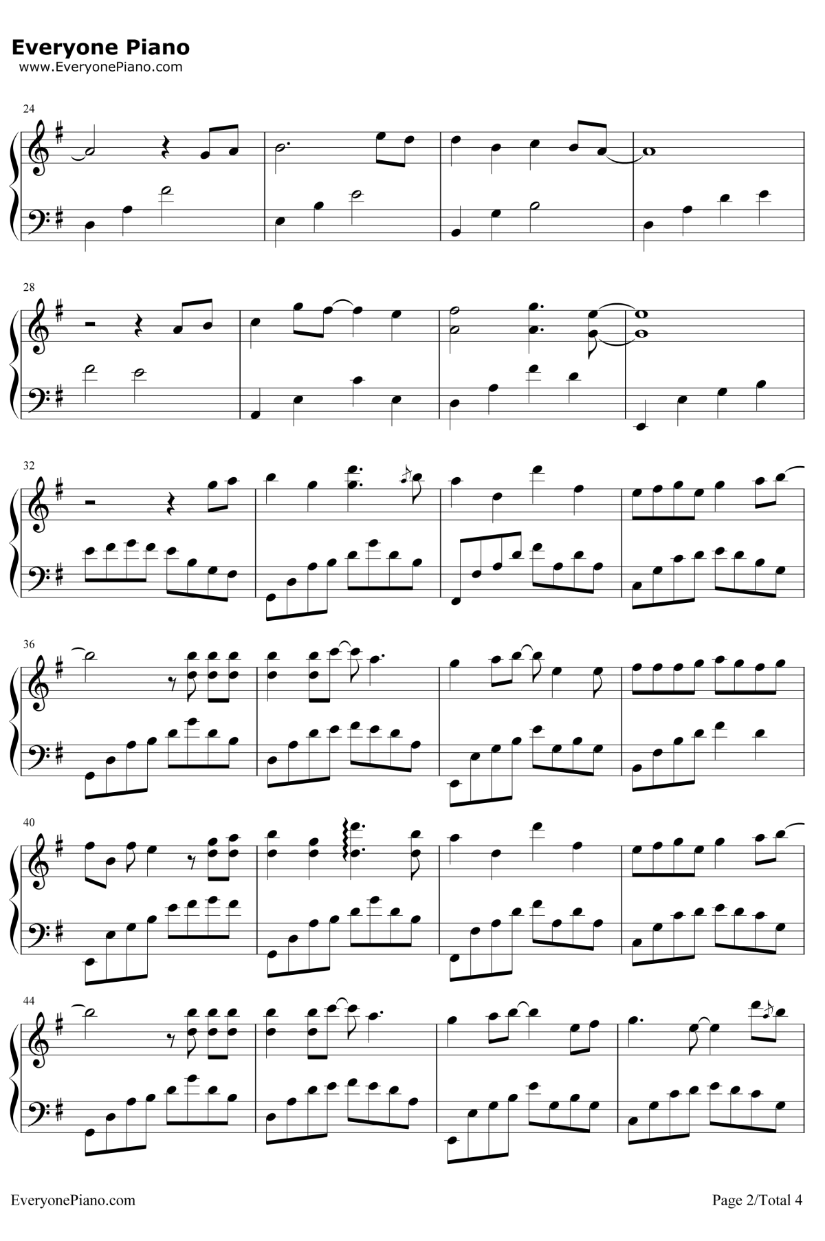 魔鬼中的天使钢琴谱2