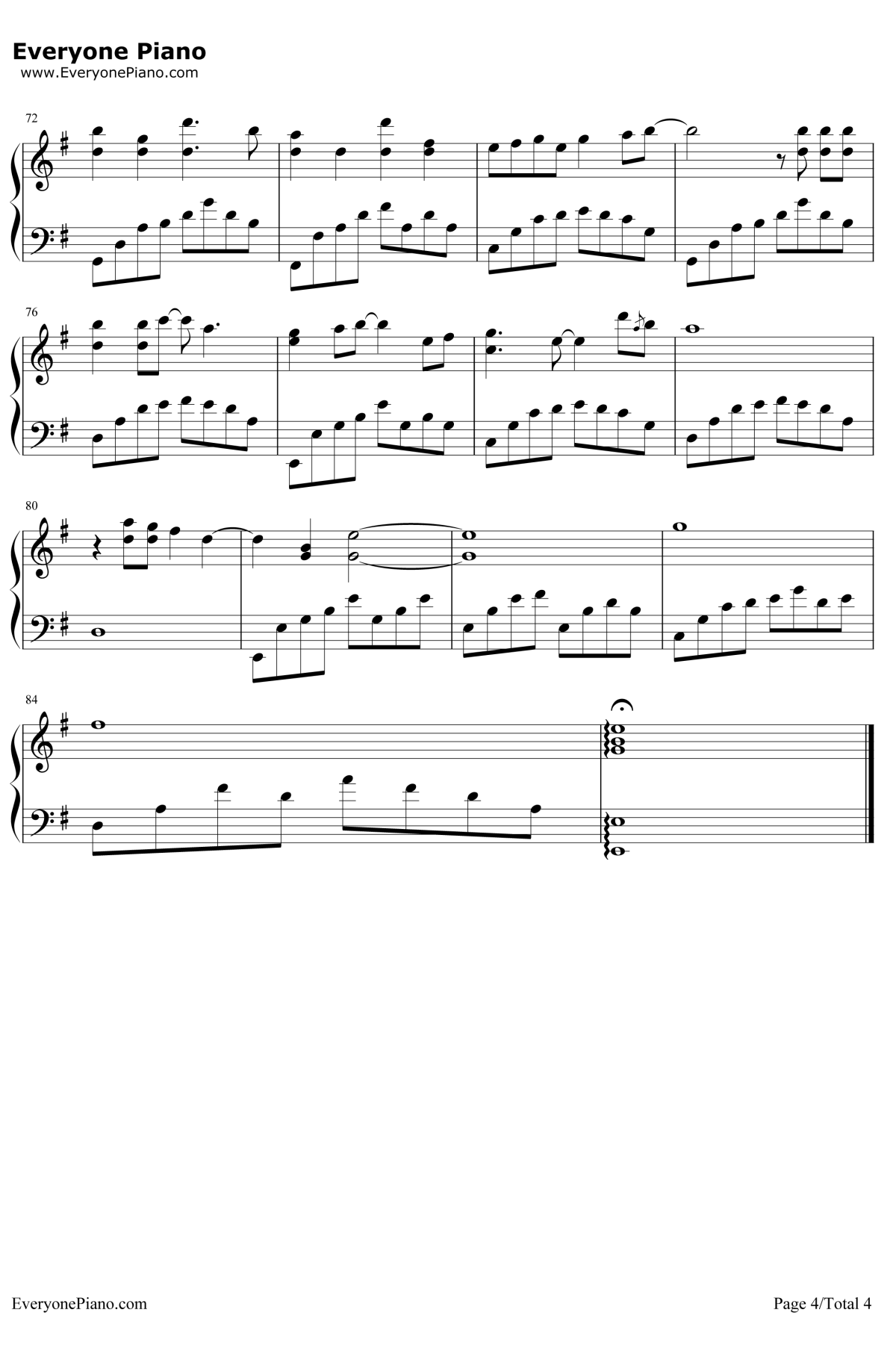 魔鬼中的天使钢琴谱4