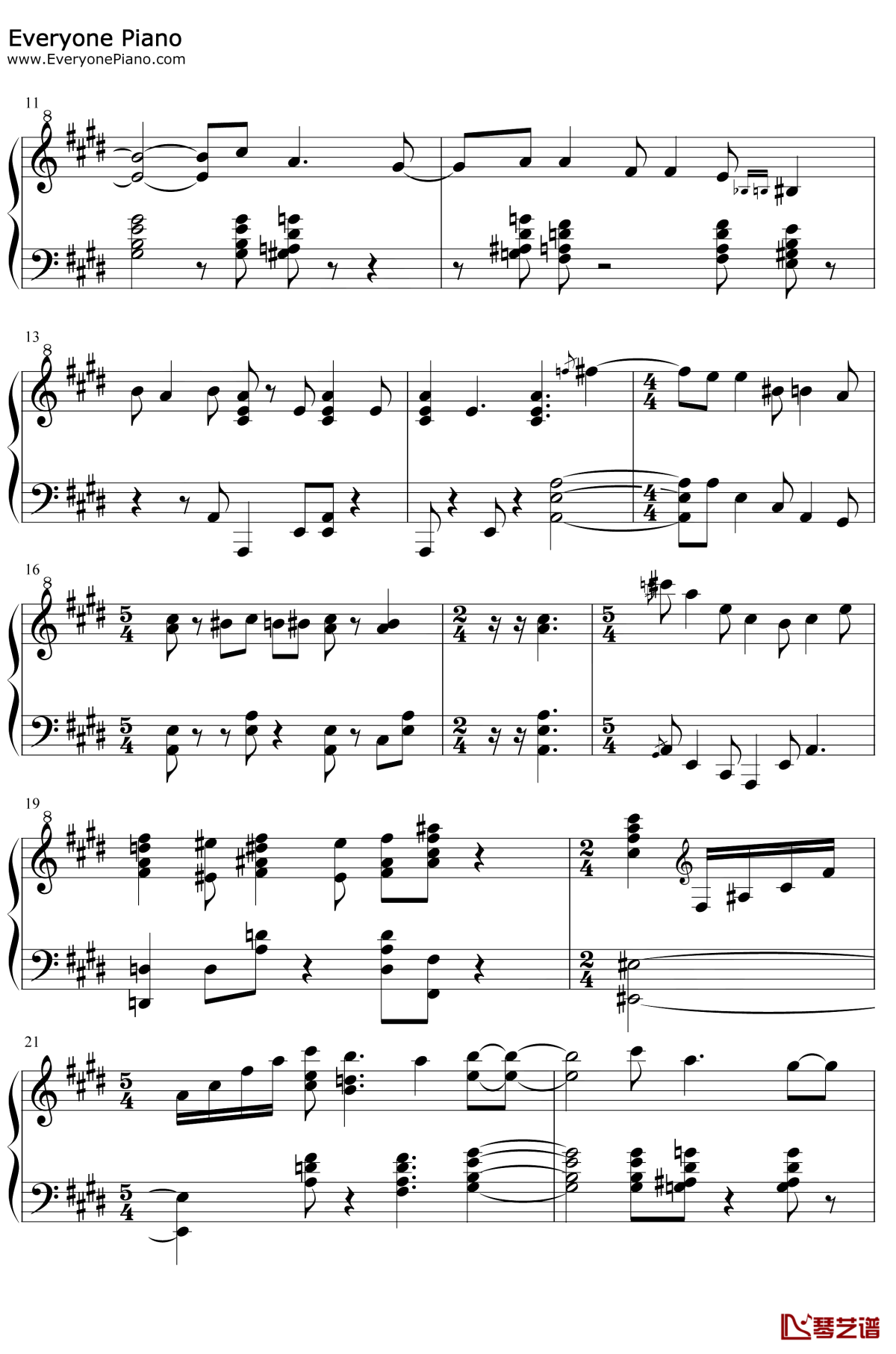 发饰天使钢琴谱2