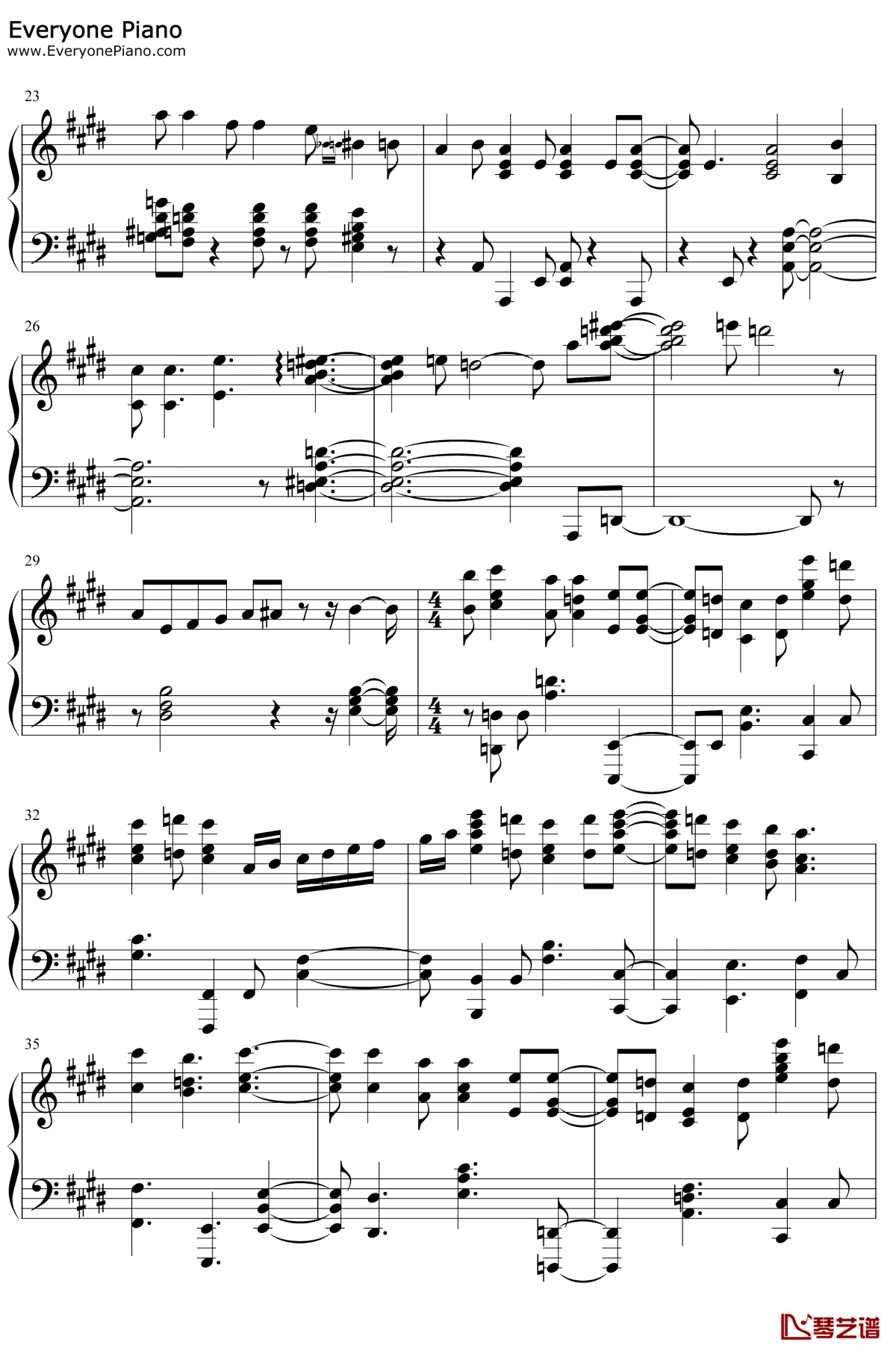 发饰天使钢琴谱3