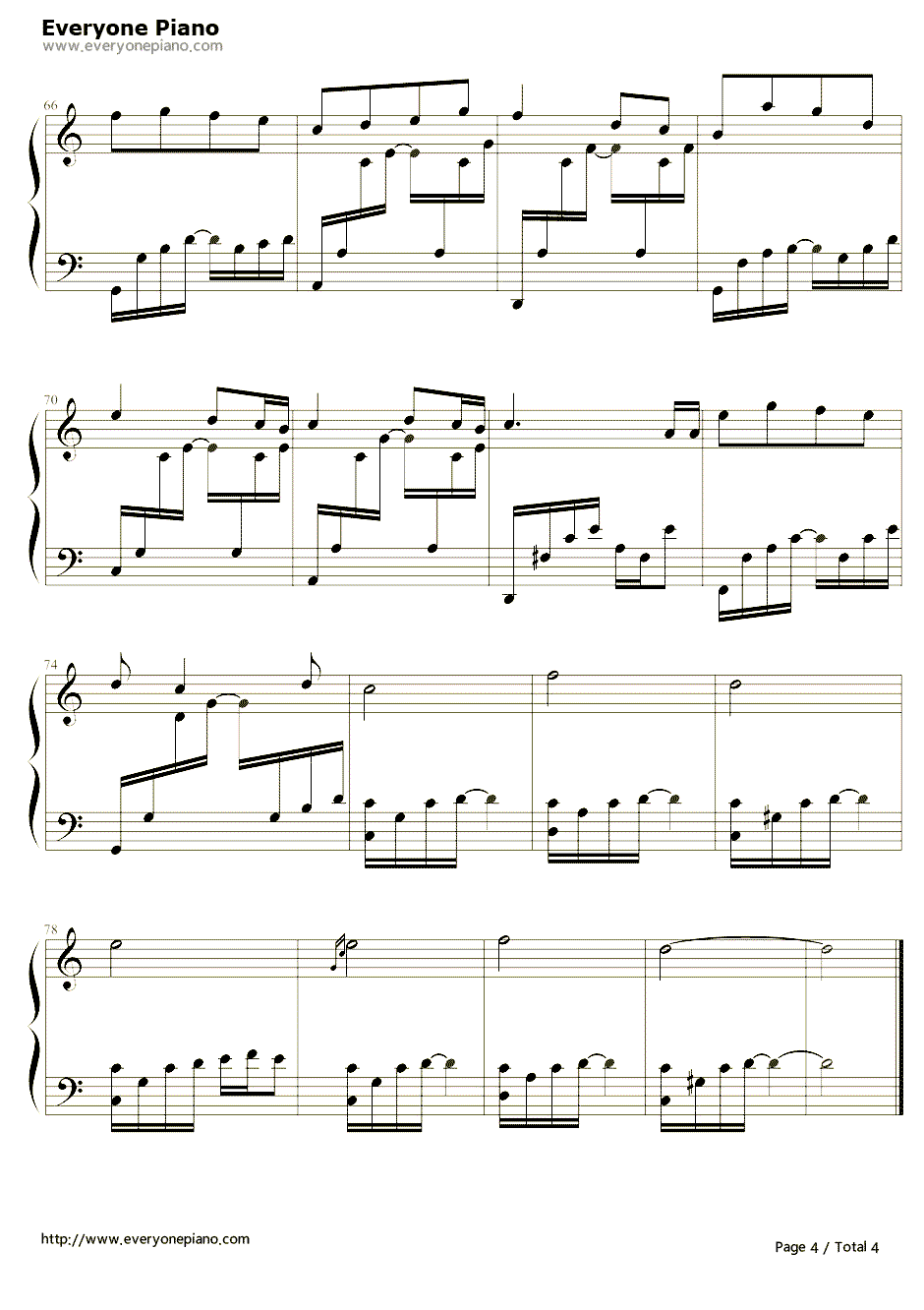 黑色毛衣钢琴谱4