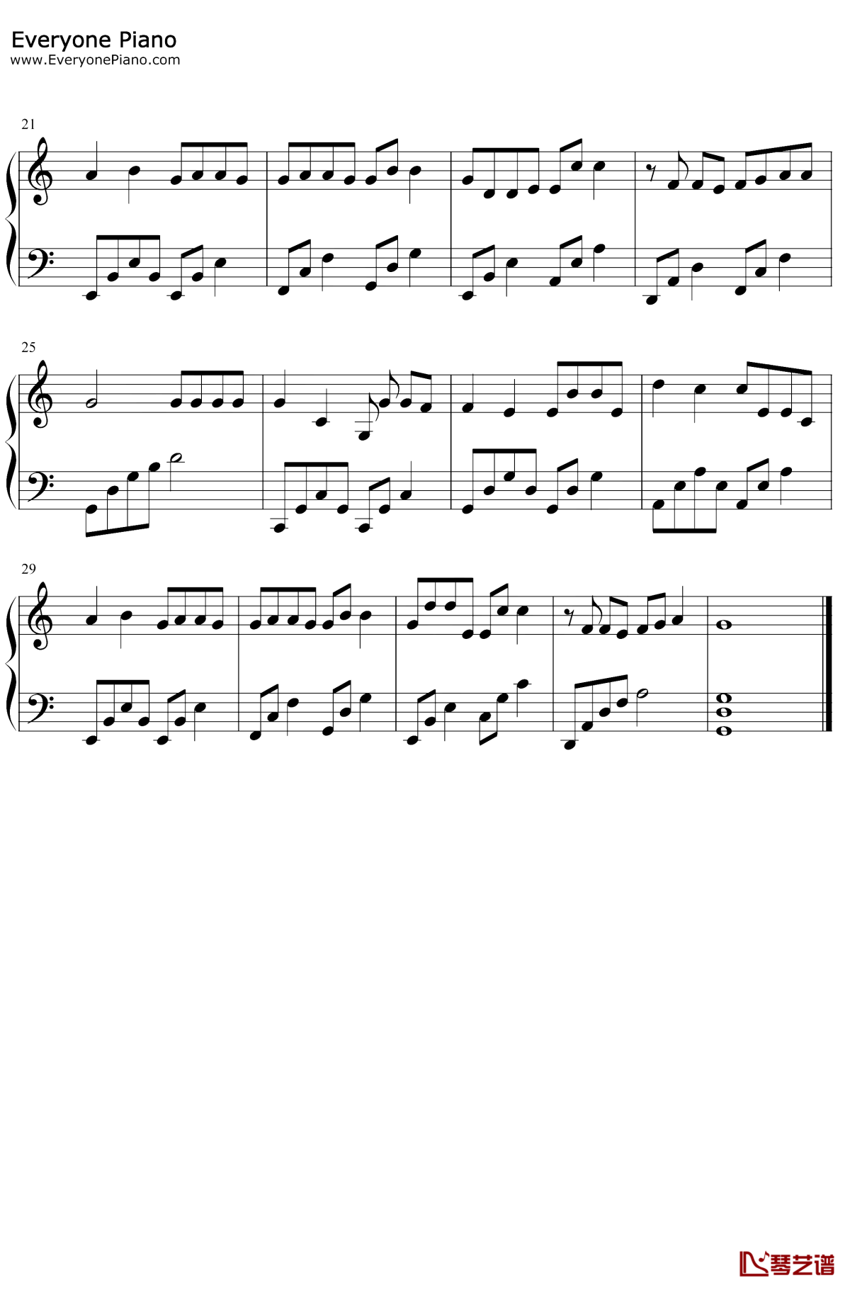 飞鸟和蝉钢琴谱2