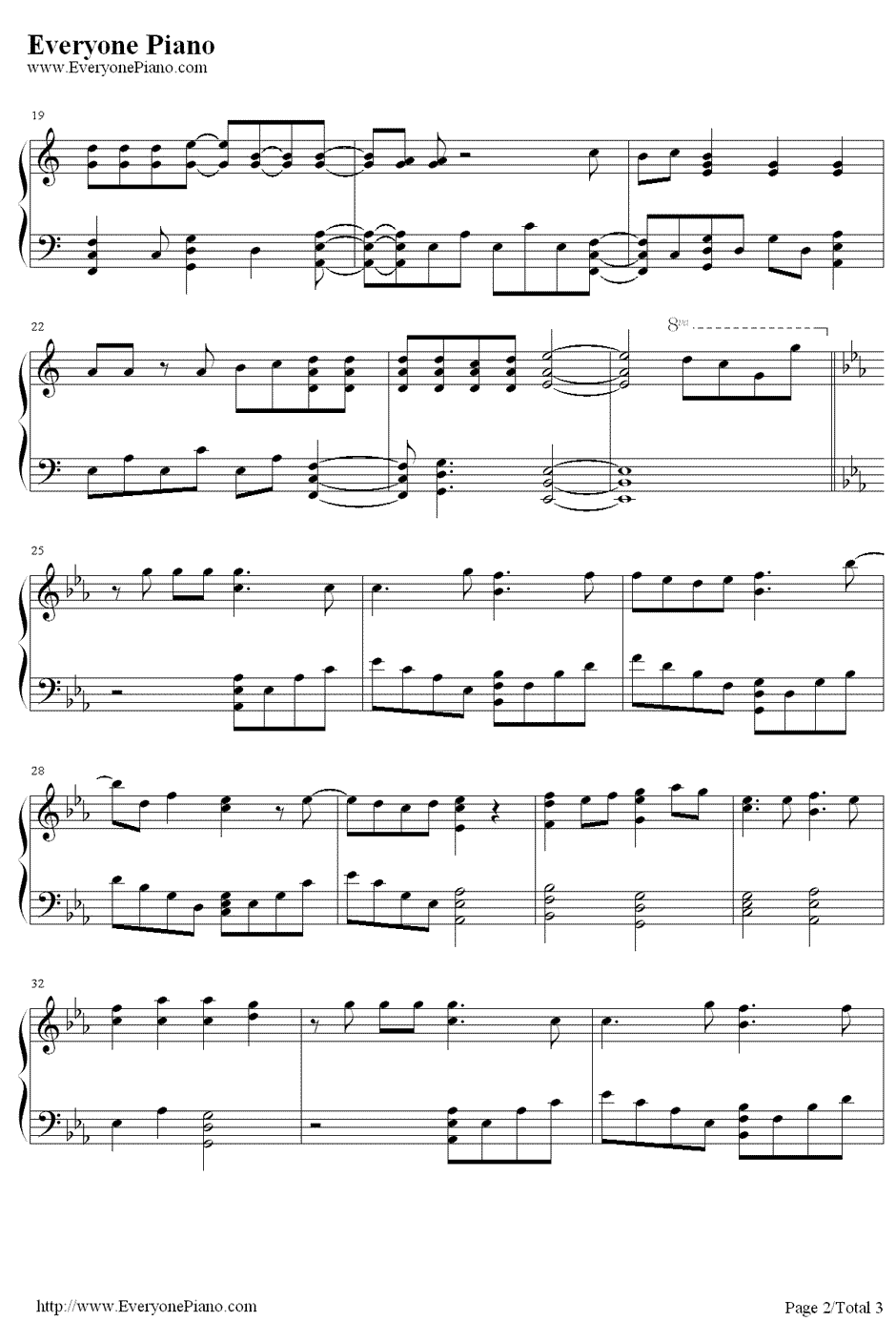 黑白之吻钢琴谱2